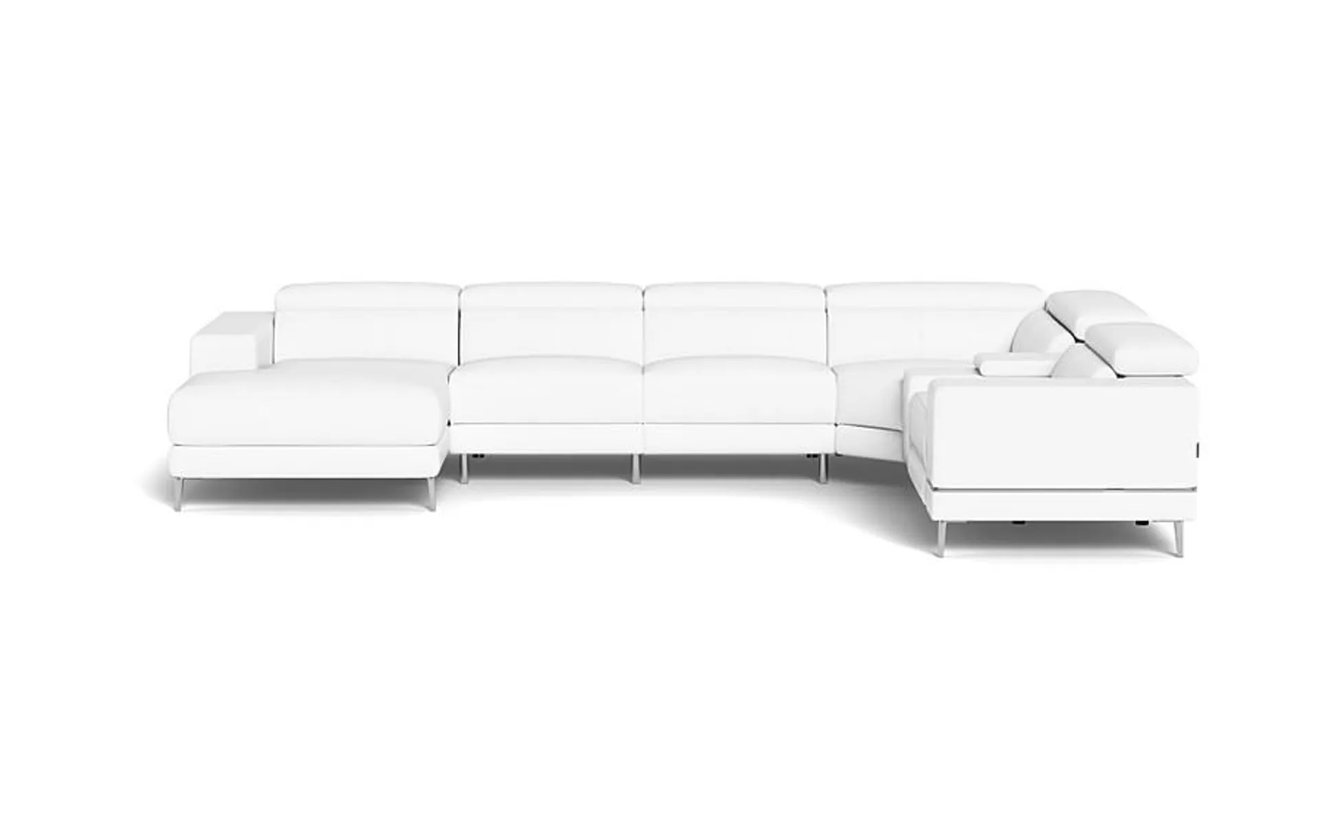 Bergamo Power Motion Extended Left Sectional Sofa White