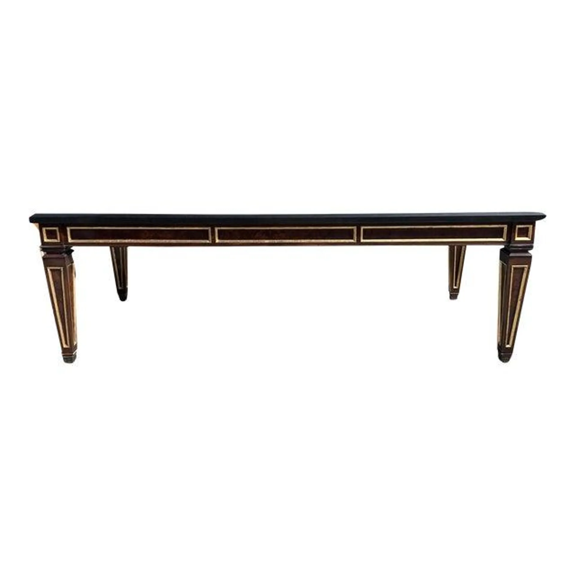 Nancy Corzine Neoclassical Giltwood & Black Marble Top Executive Desk