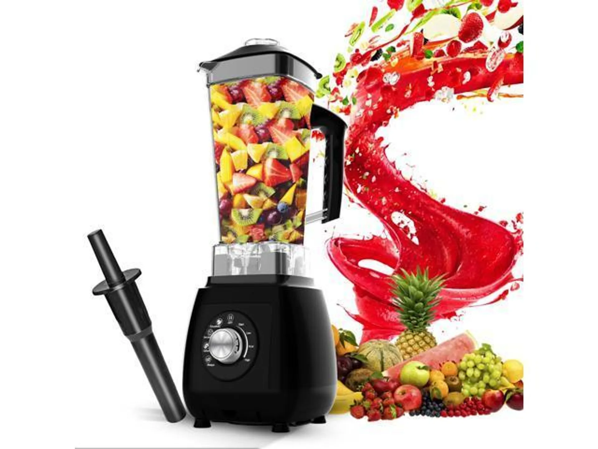 5 Core Juicer Blender Machines 2000W High-Speed Countertop Shake Smoothie Maker w 68oz Jar