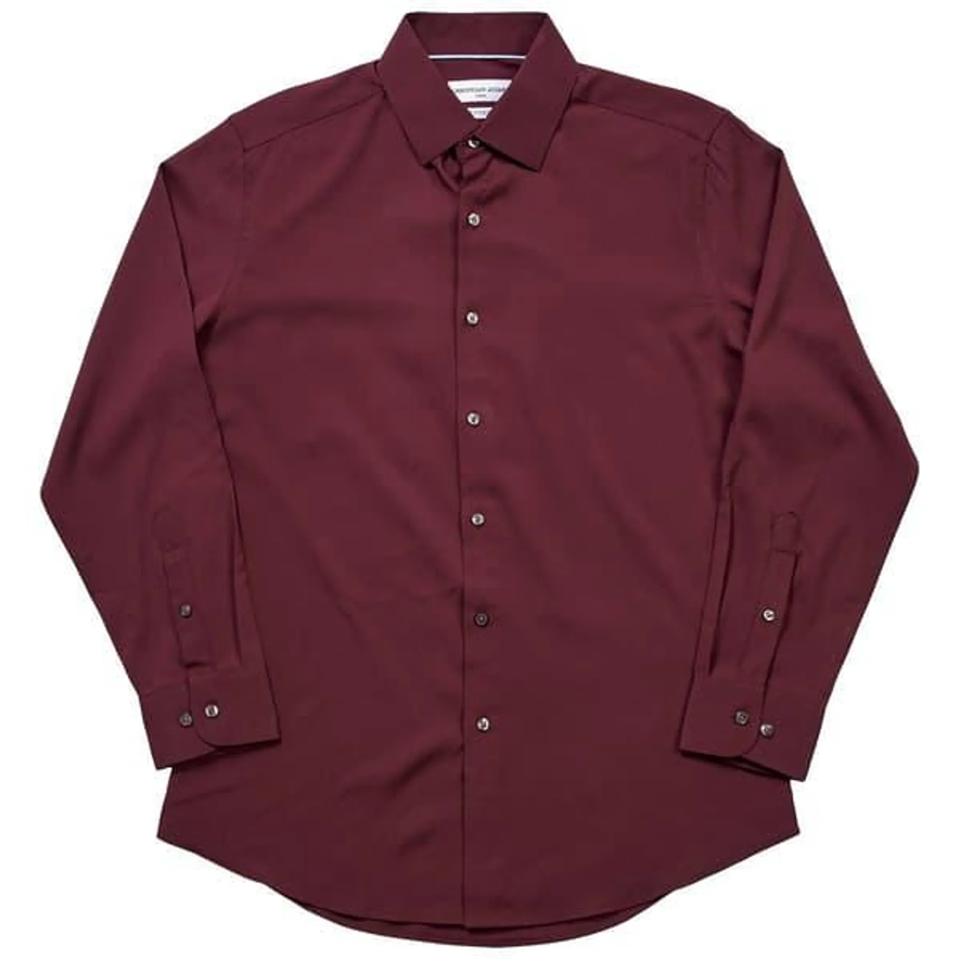 Mens Christian Aujard Fitted Dress Shirt - Dark Maroon