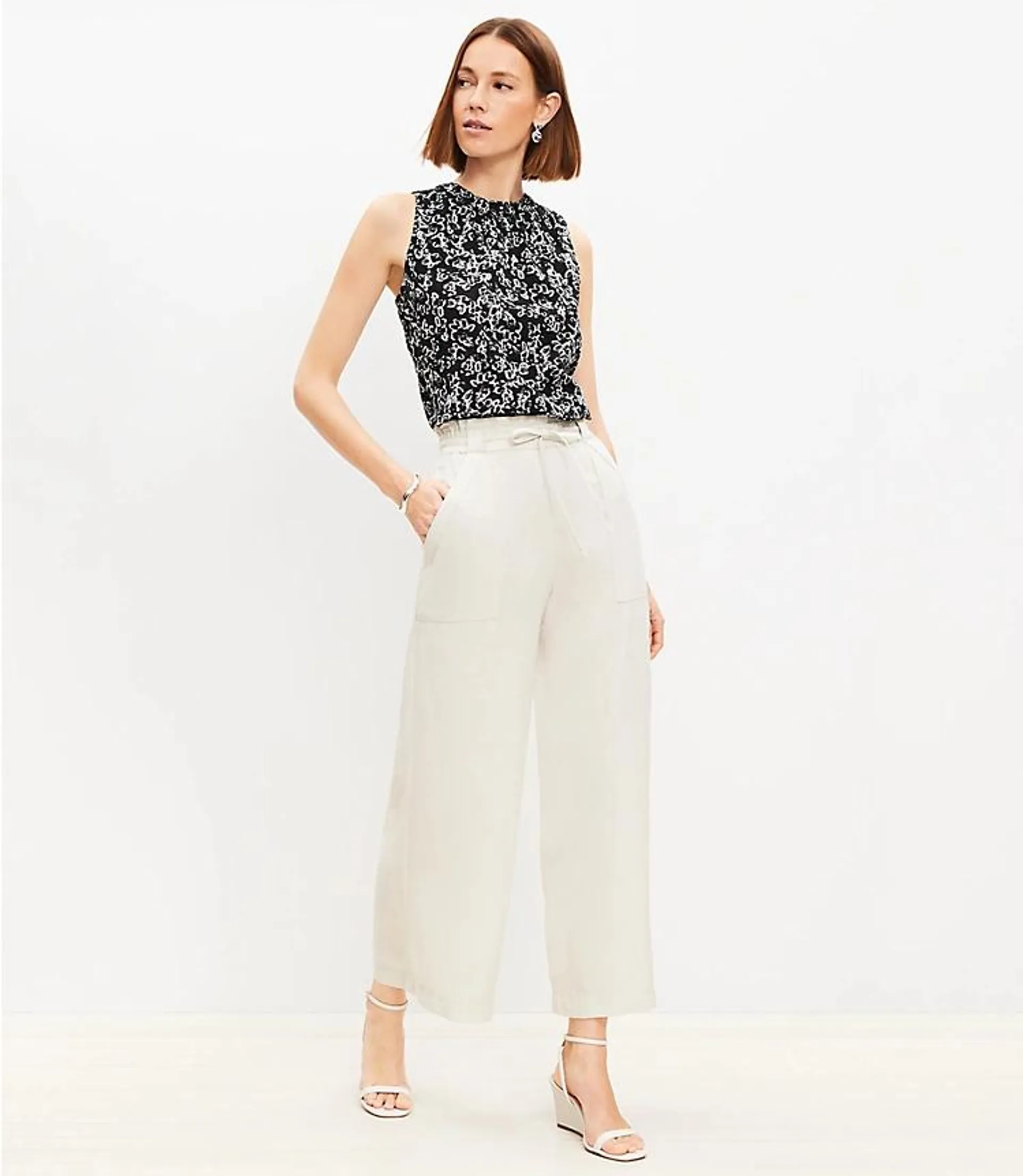 Breezy Wide Leg Pants in Linen Blend