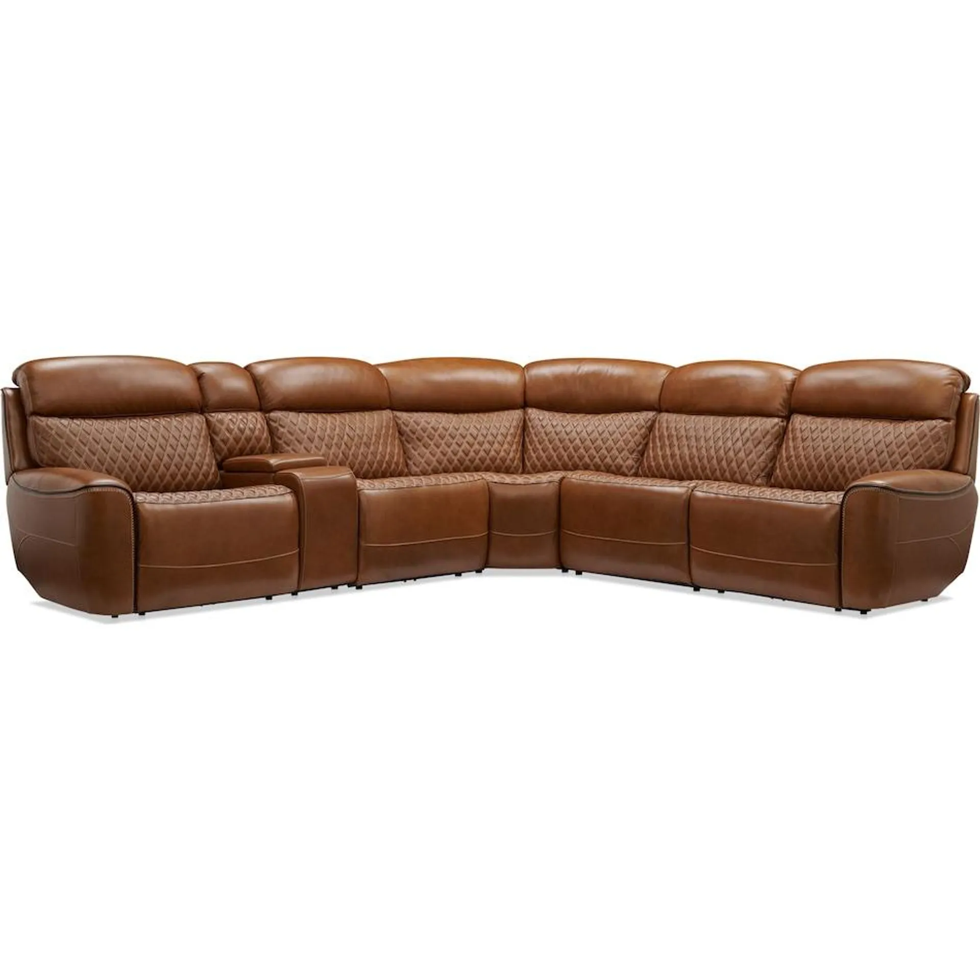 Cabrera 6-Piece Dual-Power Sectional With Console - Brown