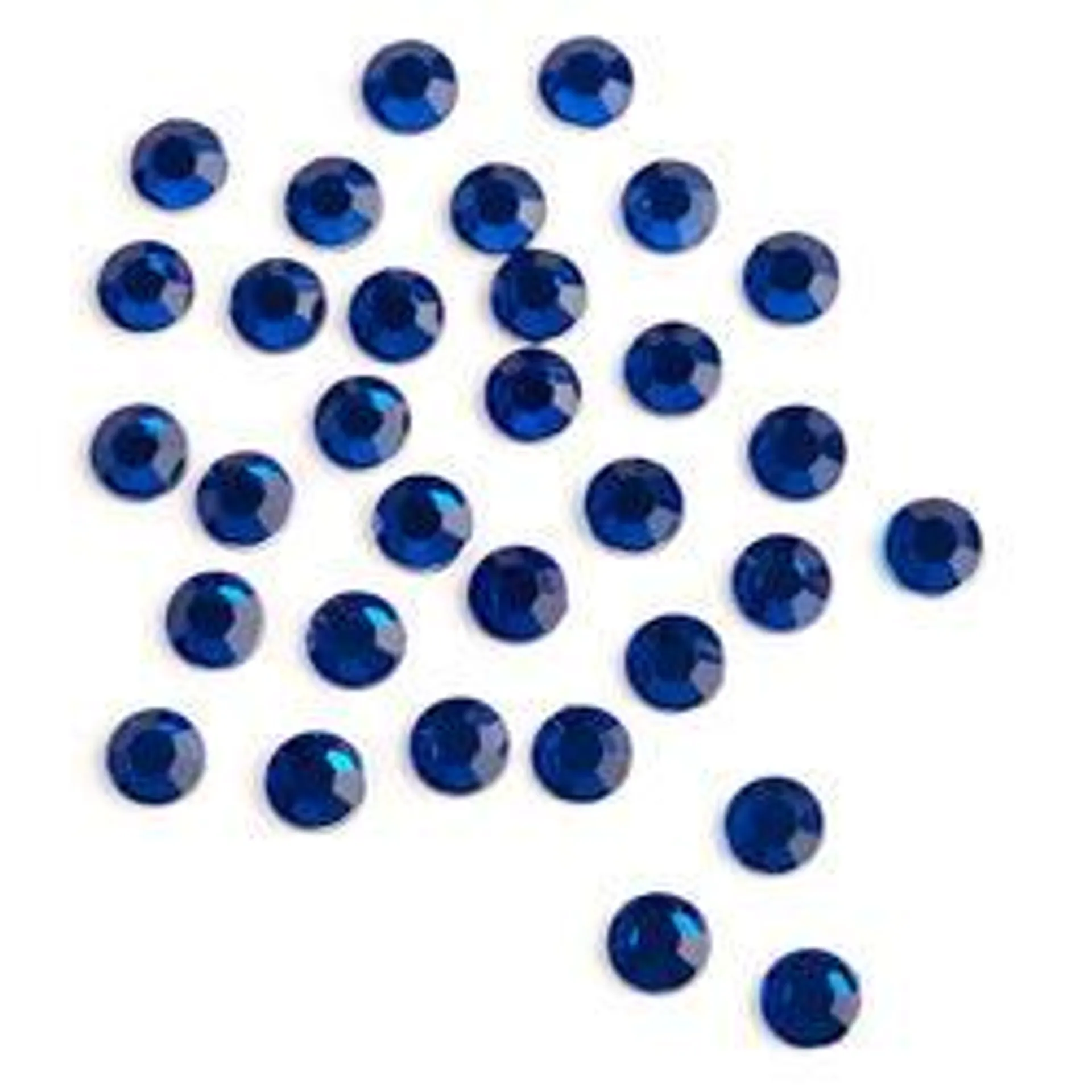 Blue Flat Back Faceted Round Rhinestones (Package of 32 pieces)