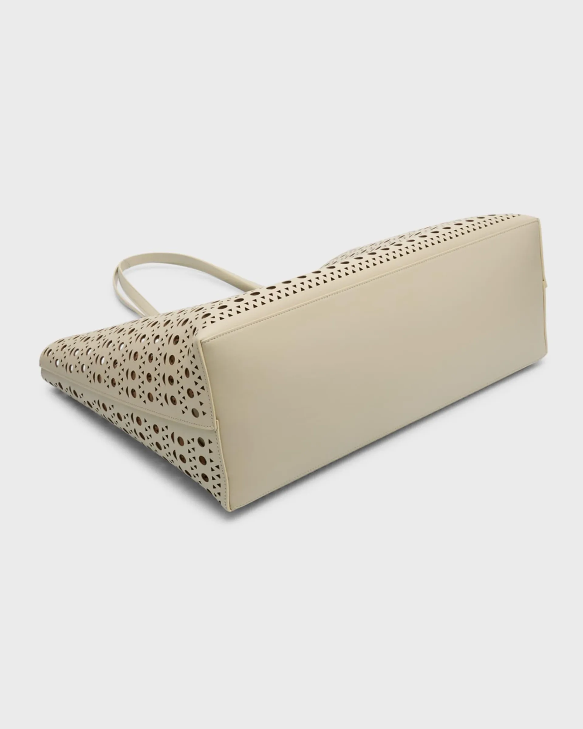 Mina 44 East West Tote in Optical Perforated Leather