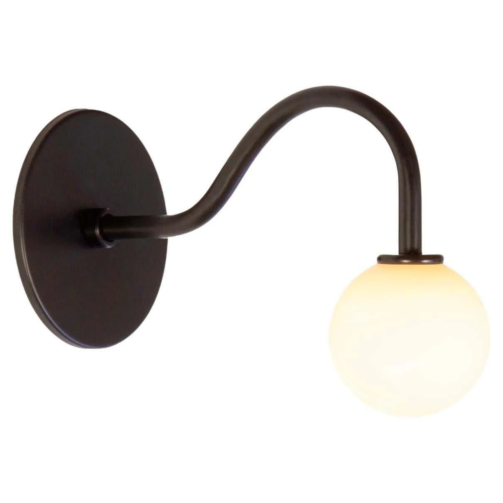 Pin Up Wall Sconce by Research.Lighting, Black, 3in Glass, In Stock