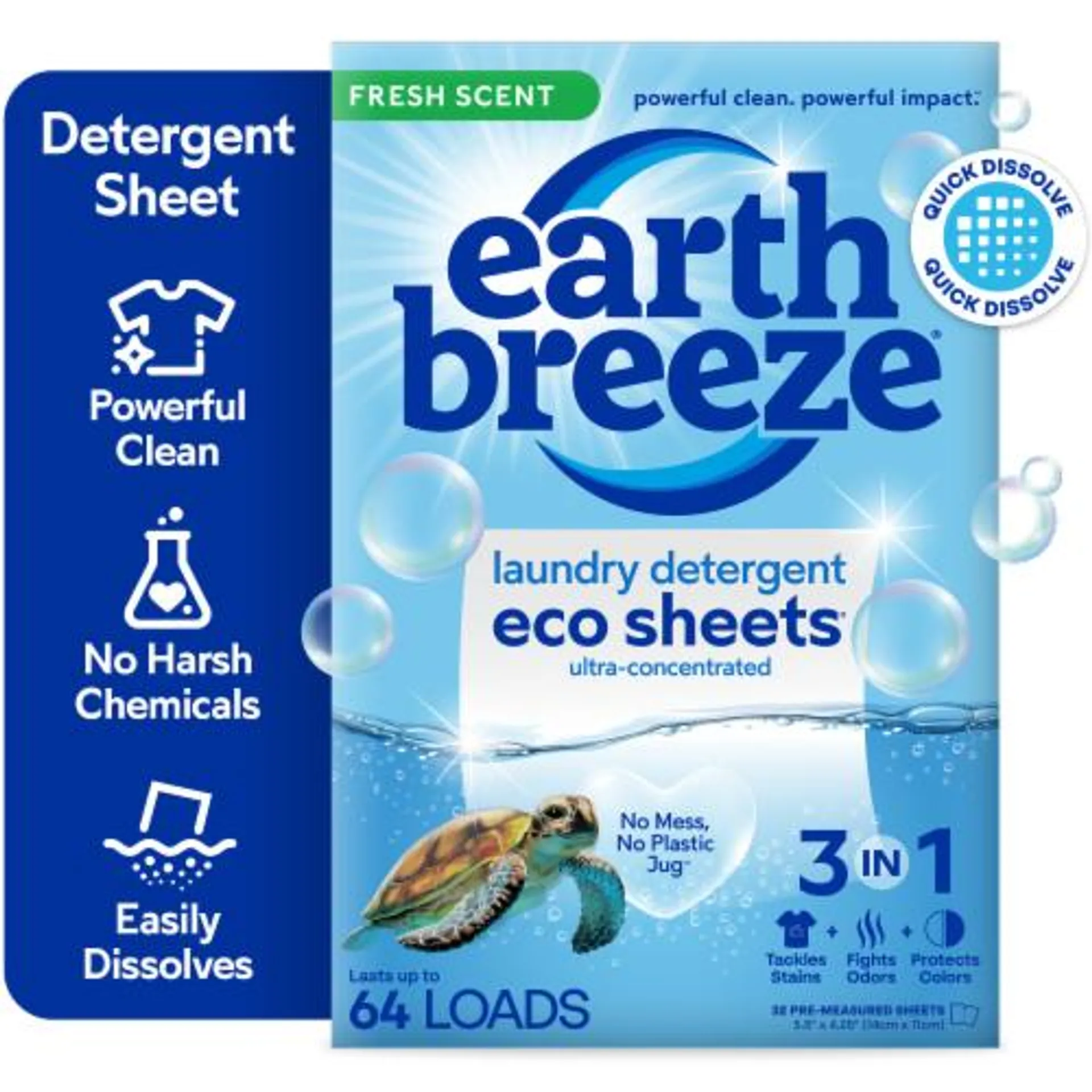 Earth Breeze® Eco Sheets® Fresh Scent Laundry Detergent Sheets