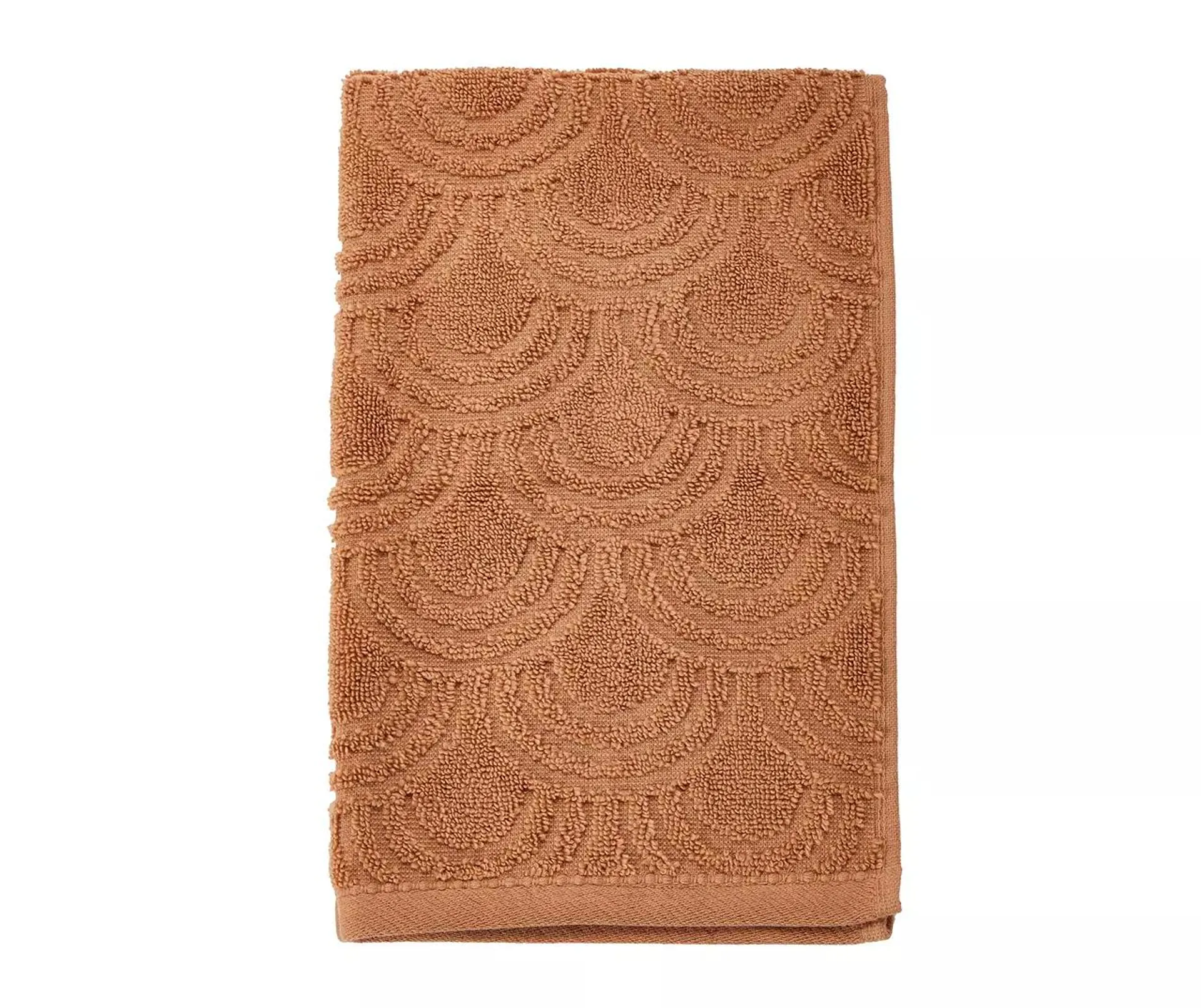 Wild Sedona Tan Scallop-Texture Hand Towel