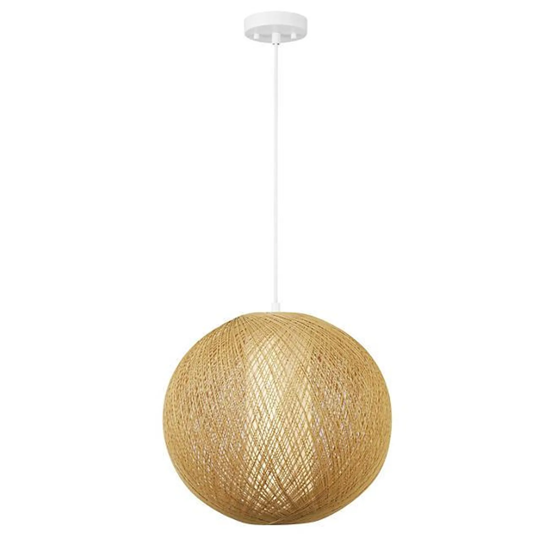 Globe Electric LED Integrated Natural Rattan Pendant