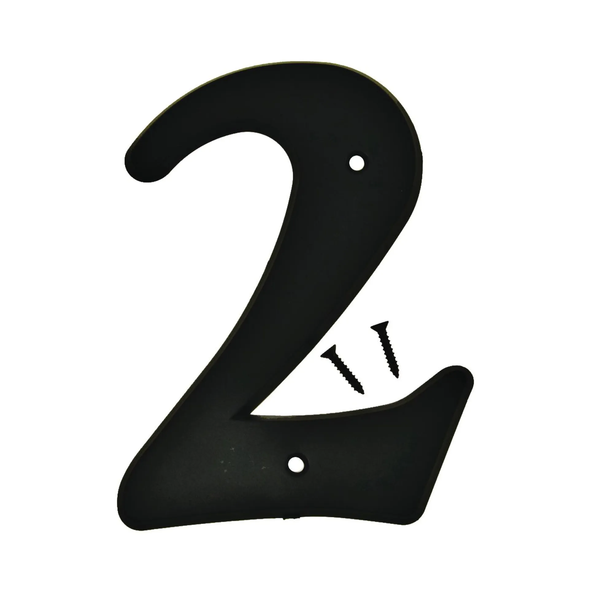 30200 Series 30202 House Number, Character: 2, 6 in H Character, Black Character, Plastic