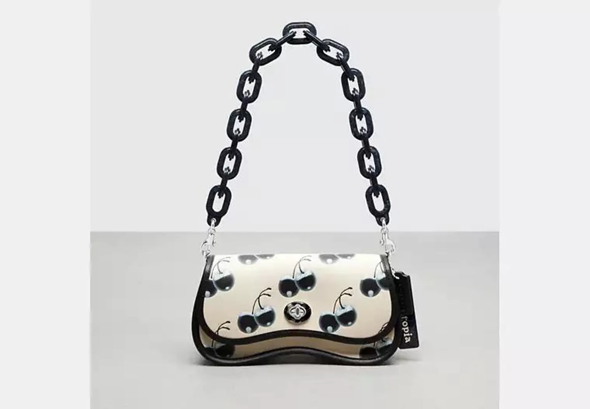 Wavy Dinky Bag In Coachtopia Leather With Cherry Print