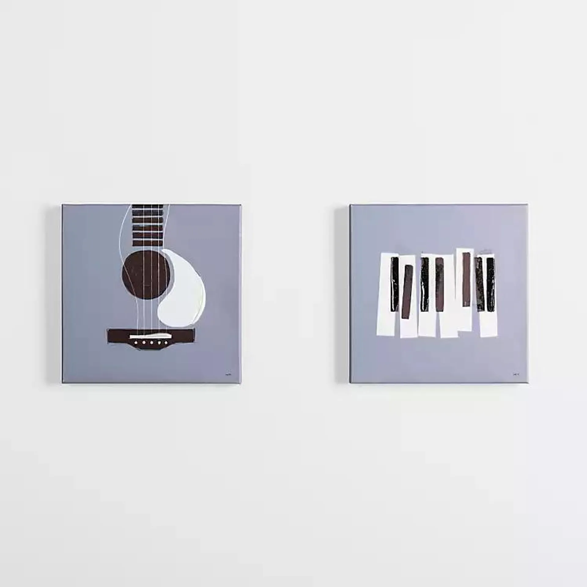 Gray Instruments I Canvas Art Prints, Set of 2