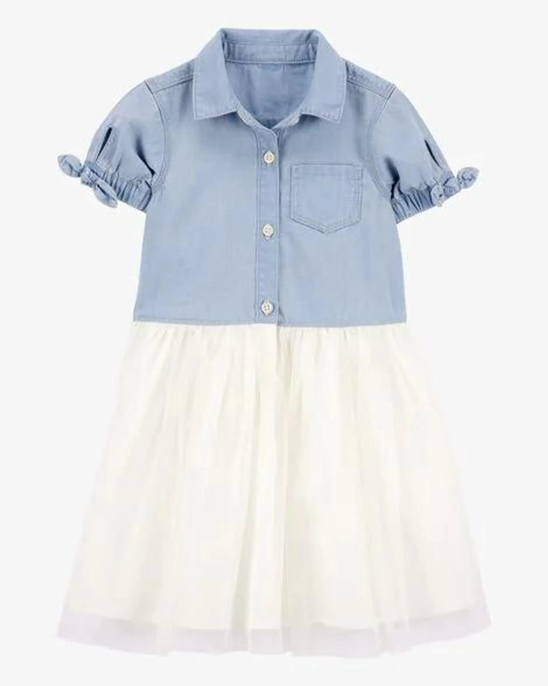 Baby Short-Sleeve Denim Dress