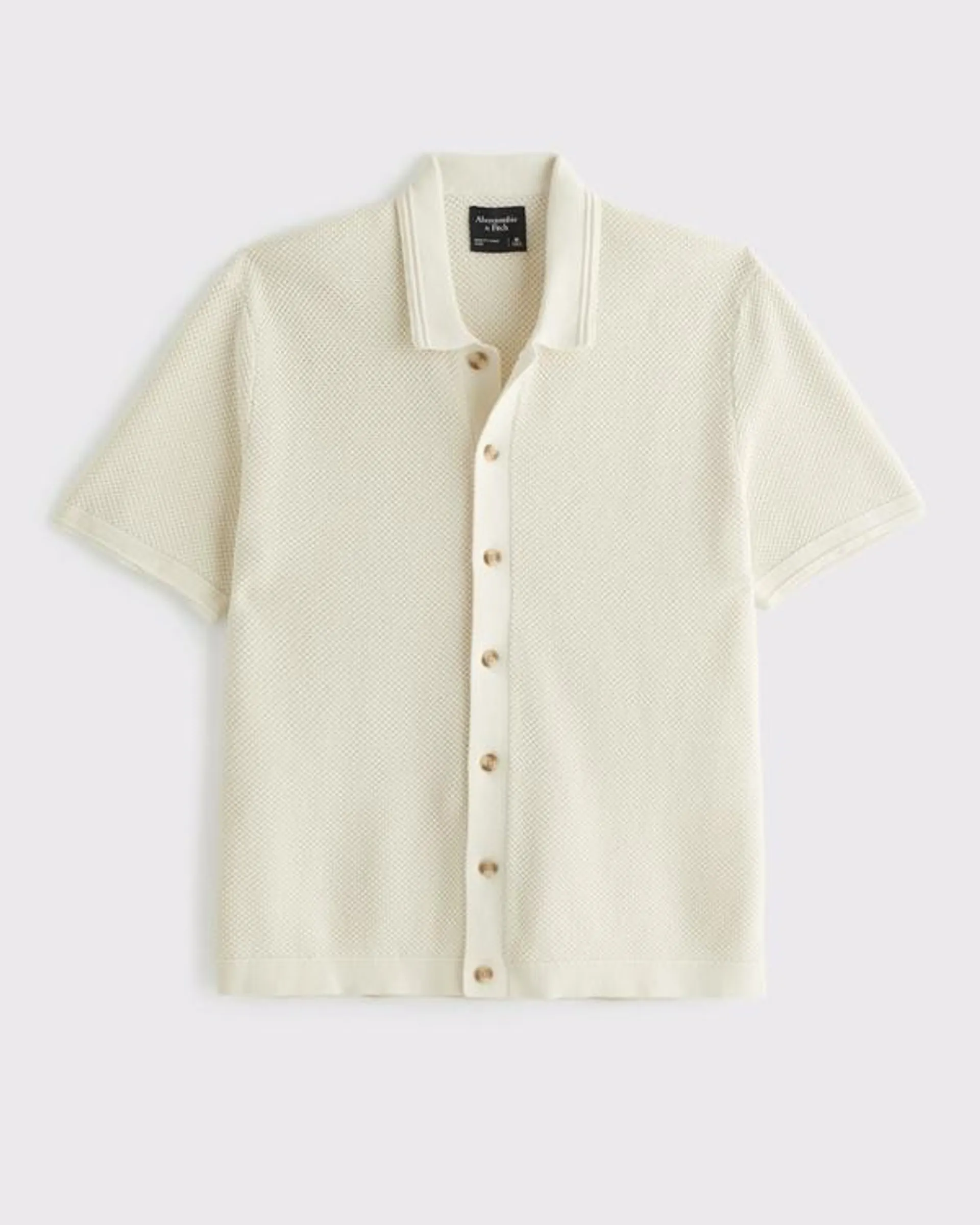 Garment Dye Button-Through Sweater Polo