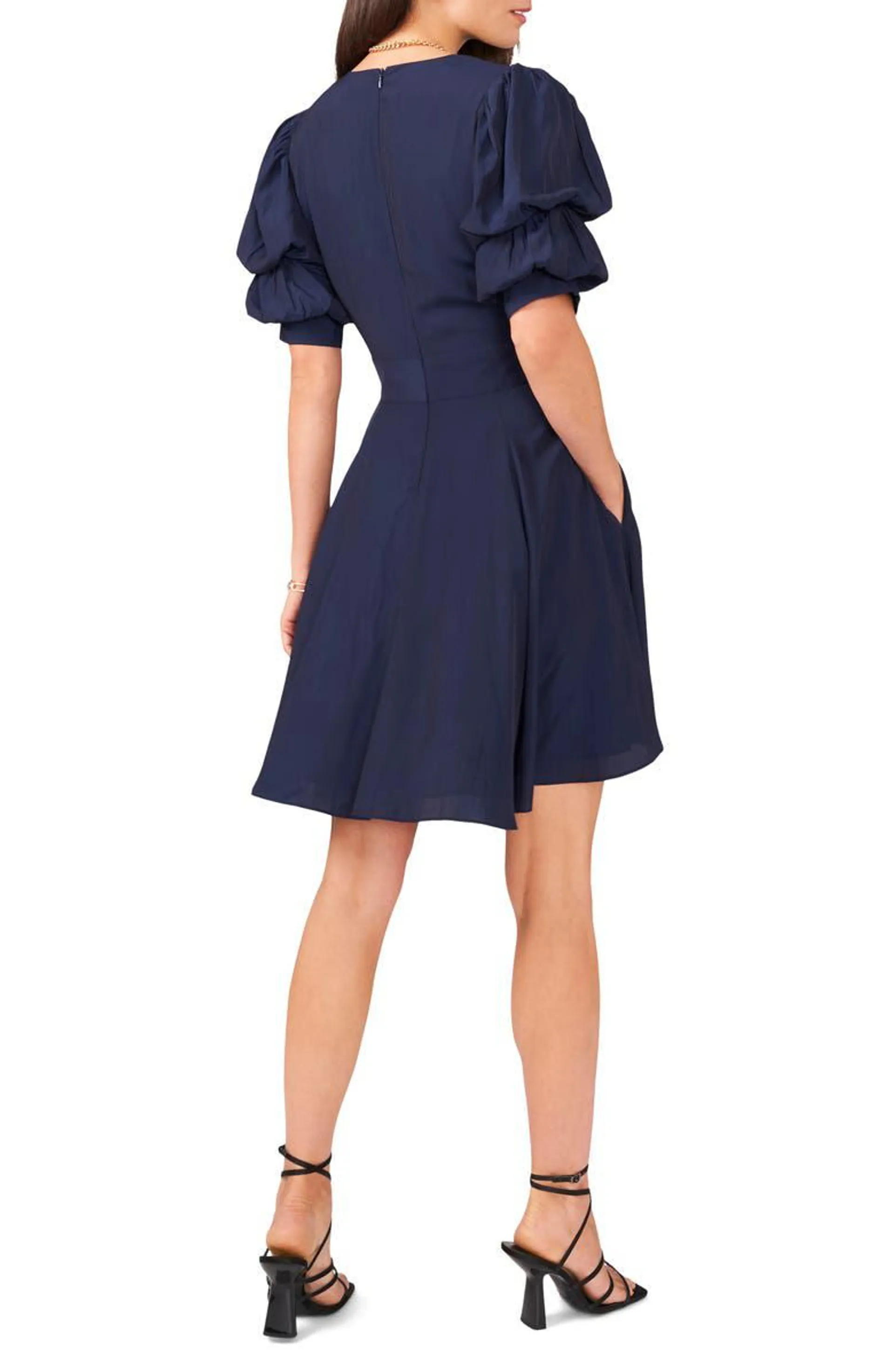 Tiered Bubble Sleeve Dress