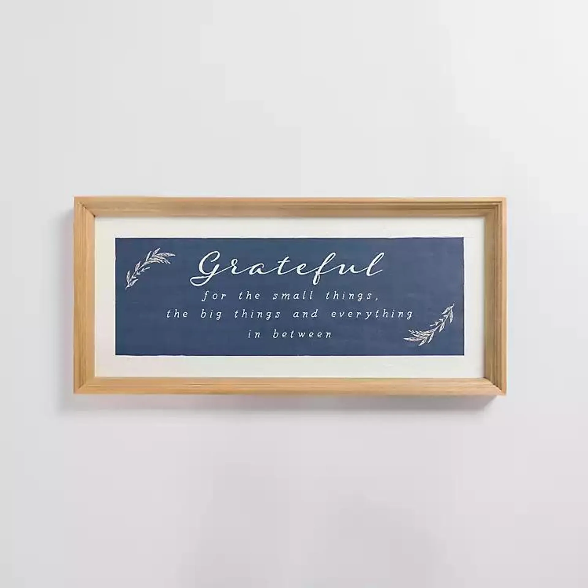 Blue Grateful Framed Wall Plaque