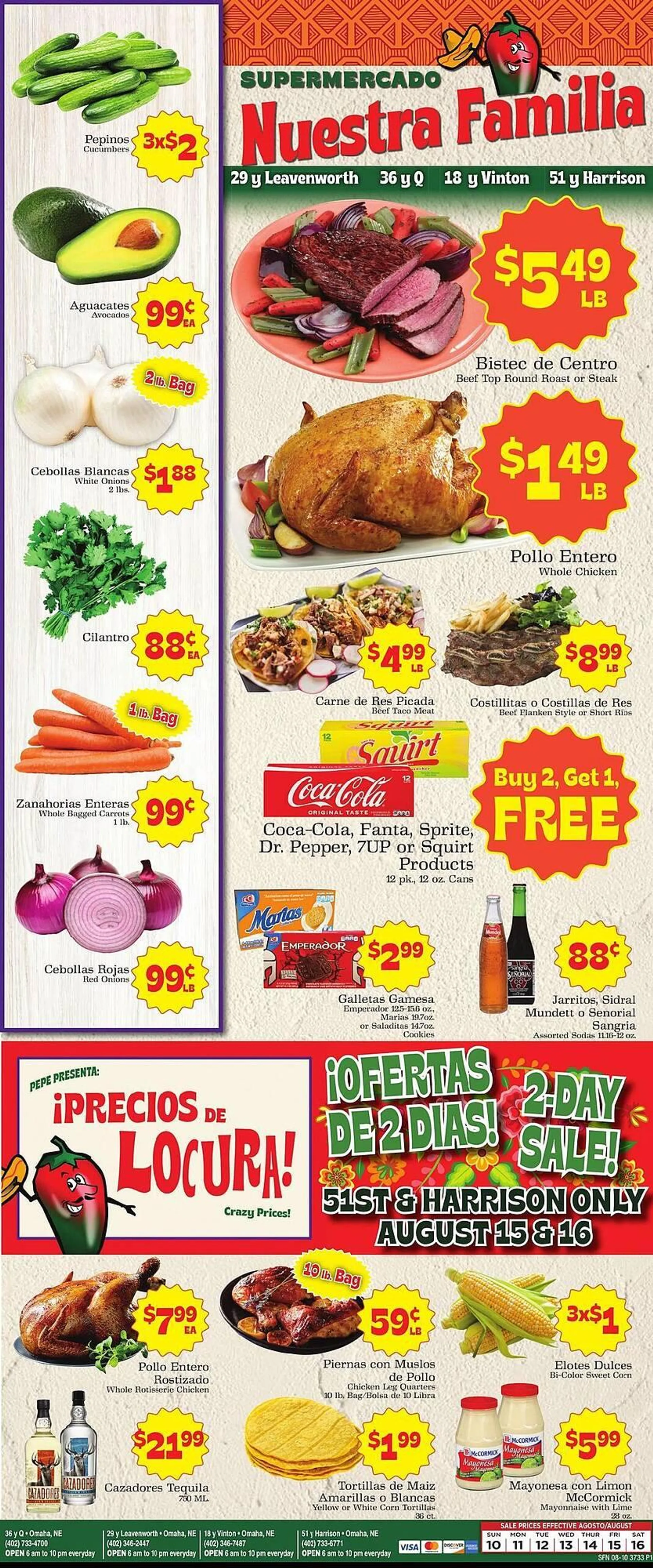 Weekly ad Supermercado Nuestra Familia Weekly Ad from August 10 to August 16 2025 - Page 1