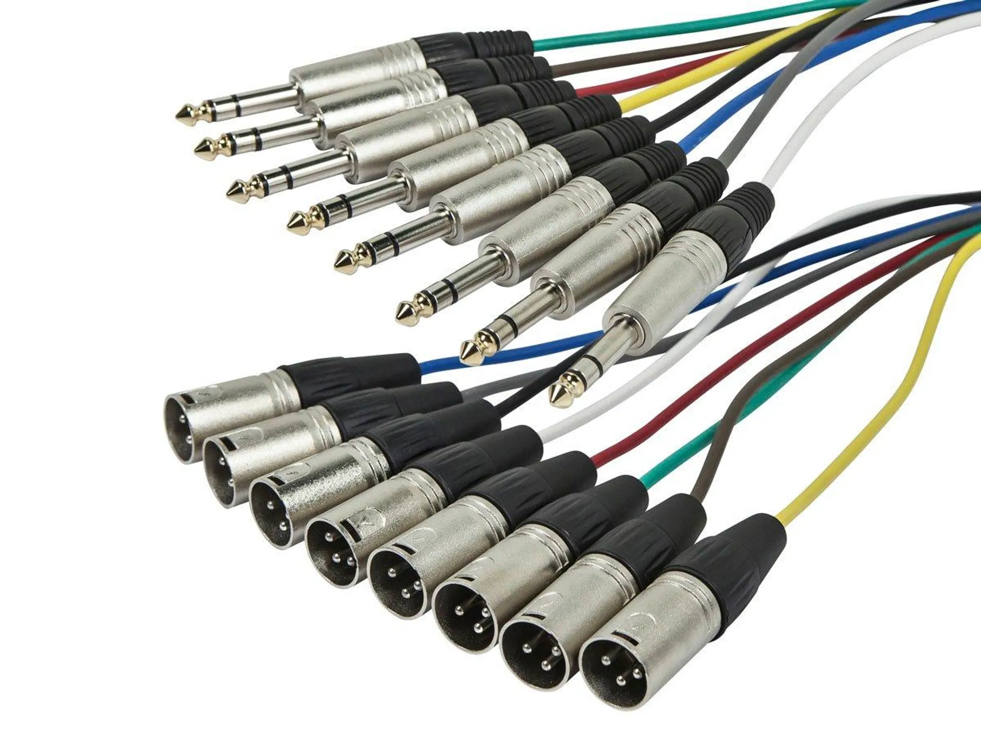 Monoprice 3 Meter (10ft) 8-Channel 1/4inch TRS Male to XLR Male Snake Cable