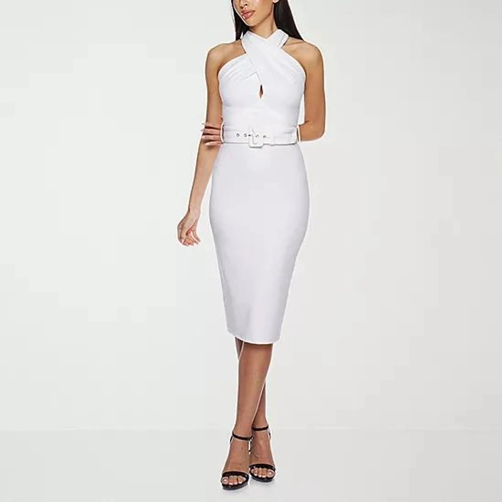 new! Premier Amour Womens Sleeveless Midi Sheath Dress