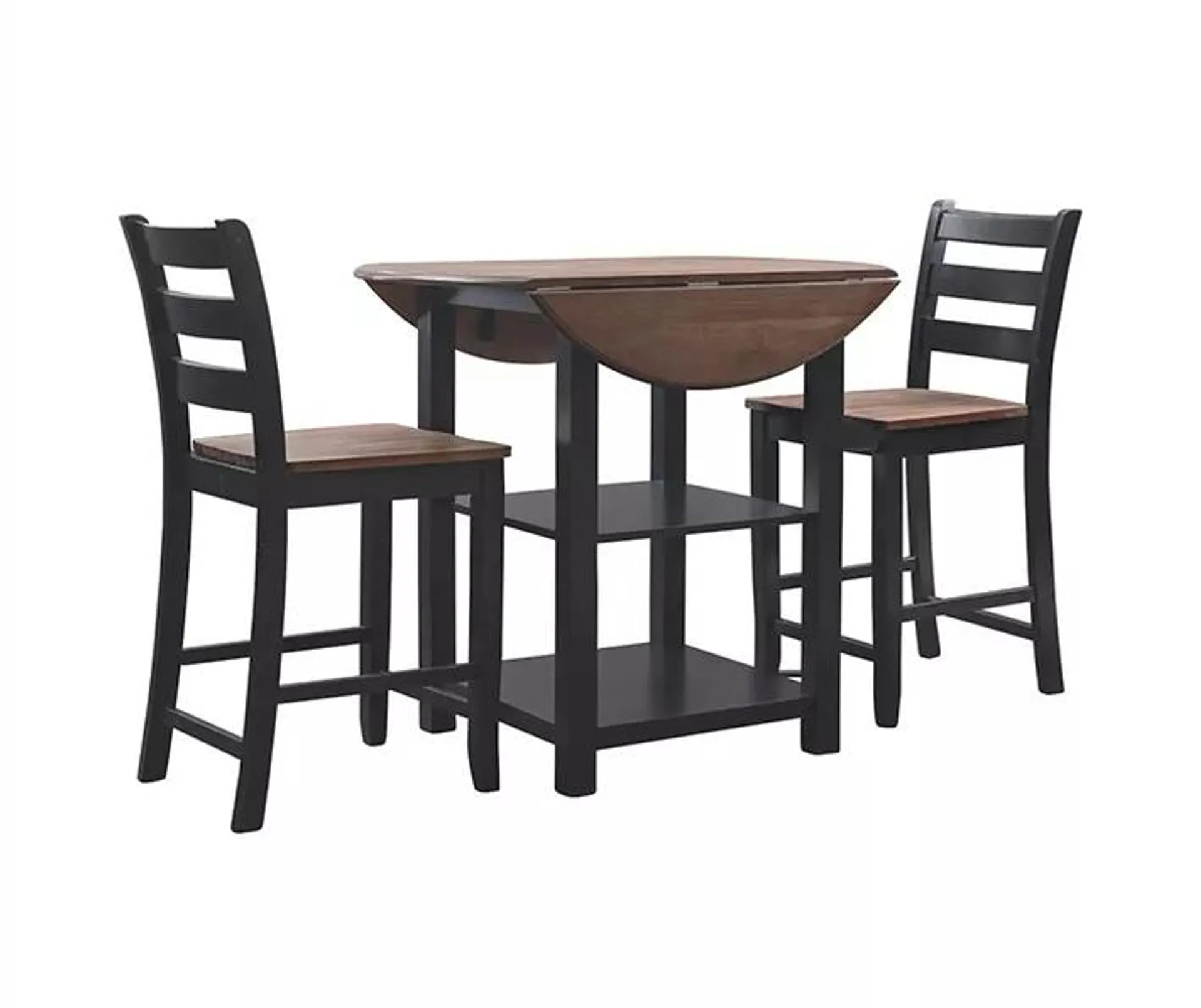 Vail Black 3-Piece Drop Leaf Counter-Height Dining Set