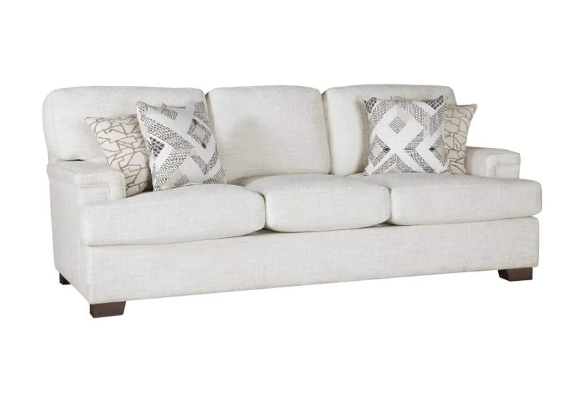 Nita Cream White 91" Sofa | Fabric | Loose Reversible Back