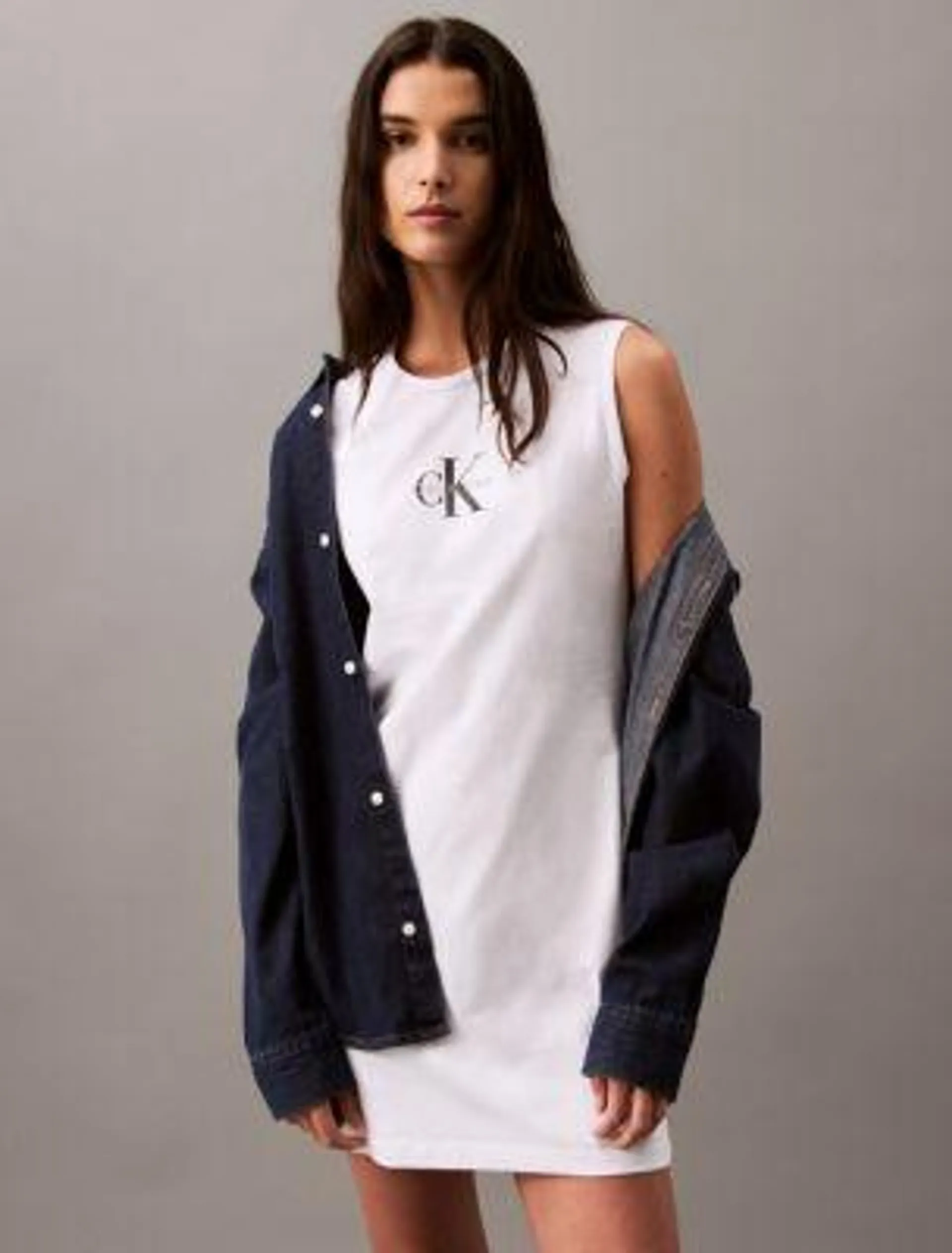 Monogram Logo Sleeveless T-Shirt Dress