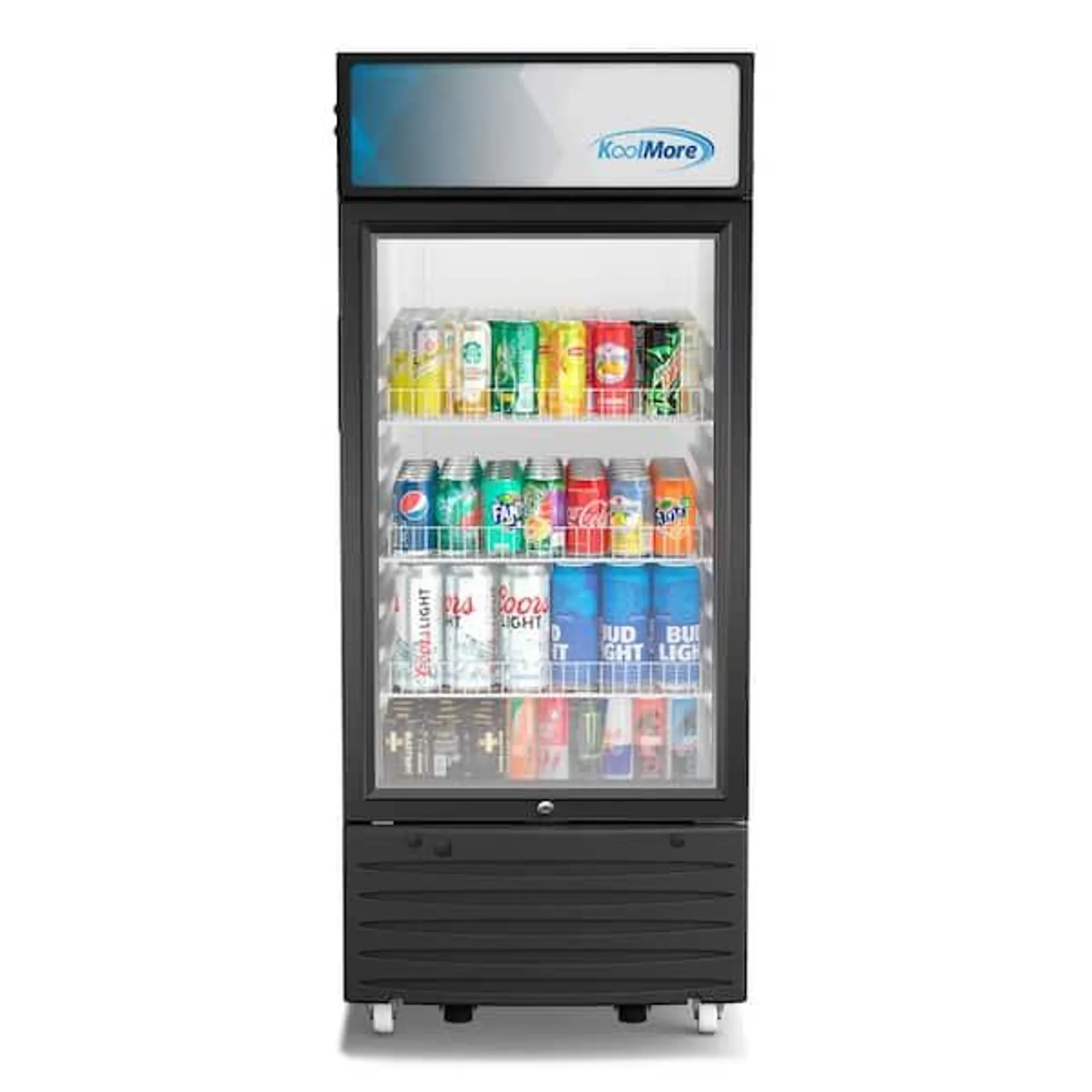 21 in. 6 cu. ft. Commercial Glass Door Display Merchandiser Refrigerator in Black