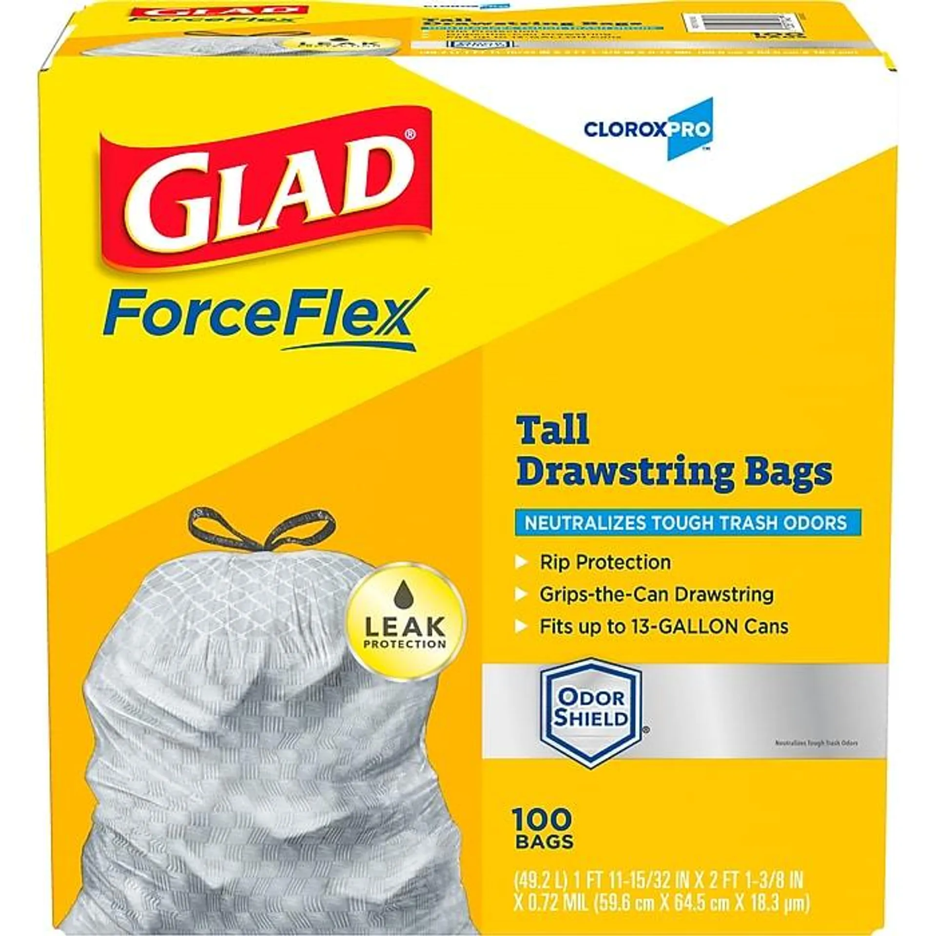 CloroxPro Glad ForceFlex 13 Gallon Tall Kitchen Trash Bag,