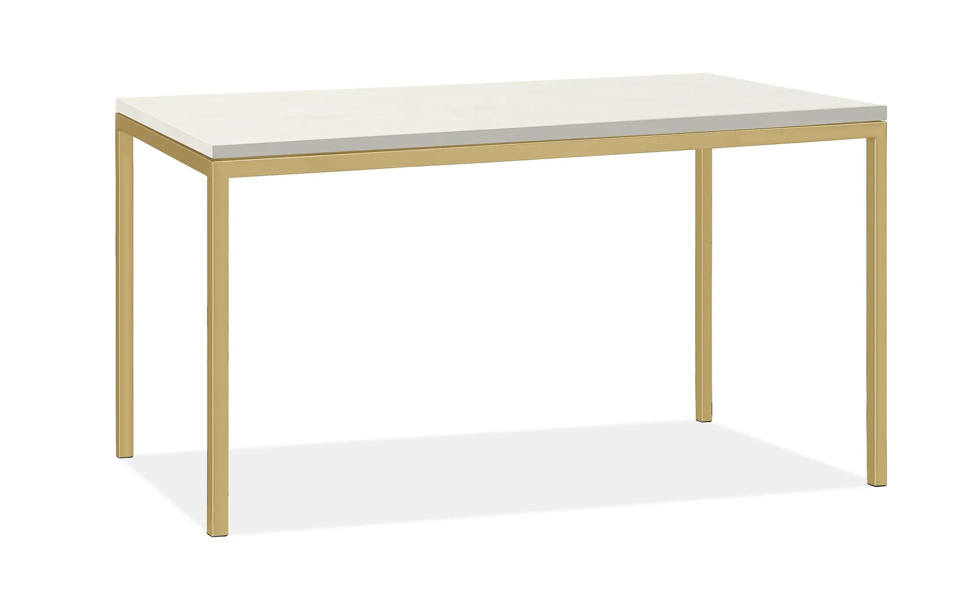 Parsons 48w 32d 29h Table w/1" Gold Base and White Quartz Composite Top