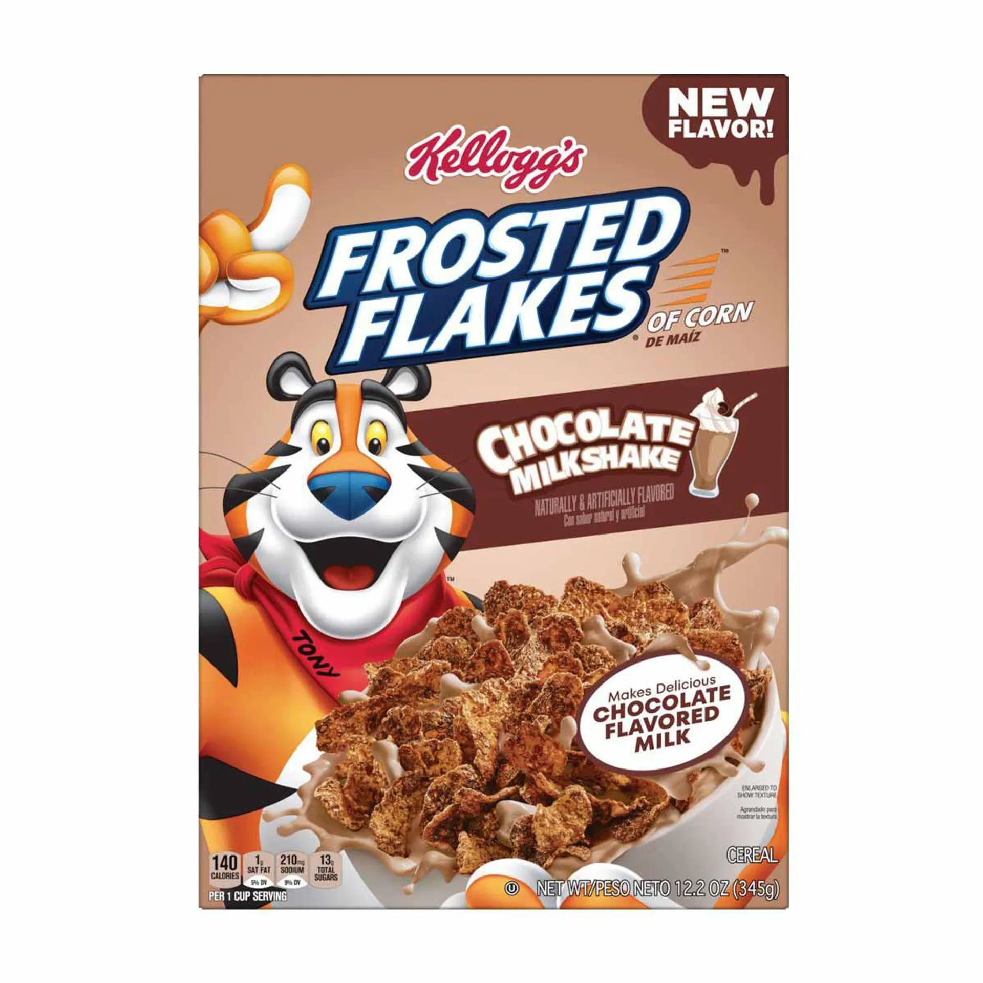 Kellogg's Frosted Flakes Chocolate Milkshake Breakfast Cereal, 12.2 Oz