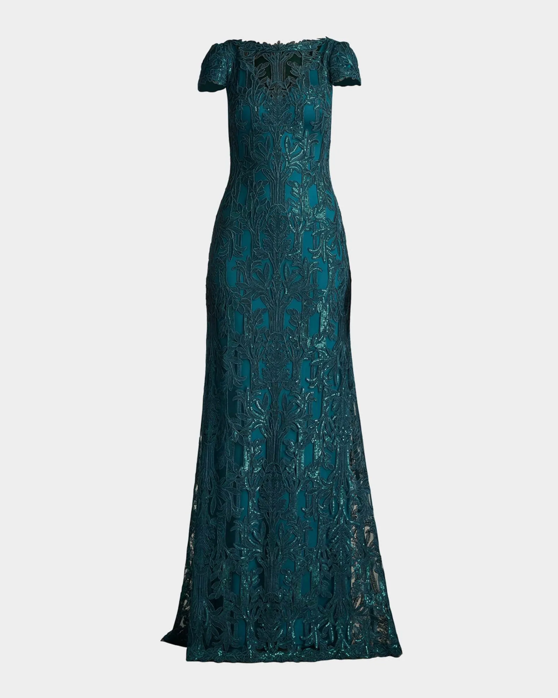 A-Line Sequin Lace Gown