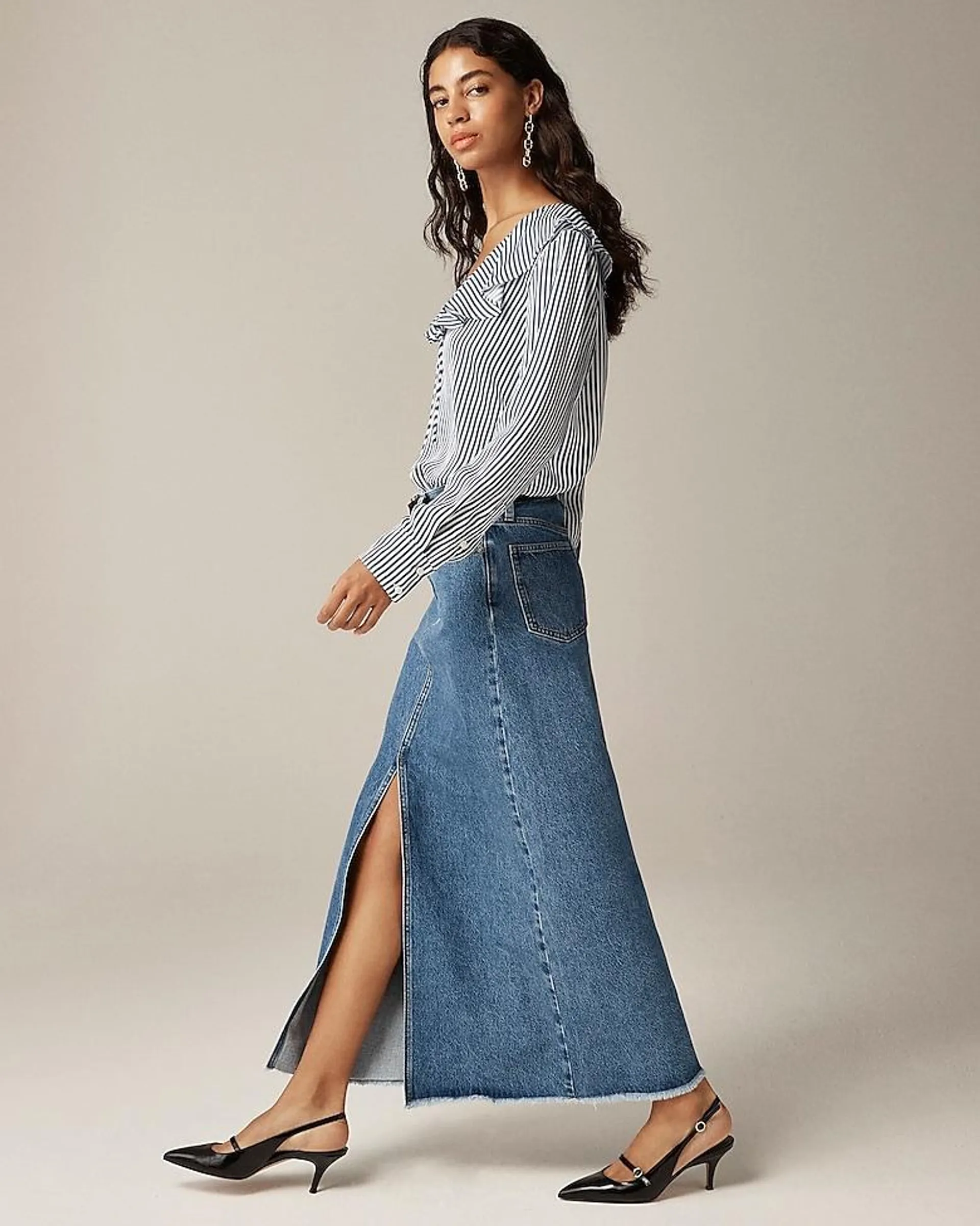 Classic denim maxi skirt