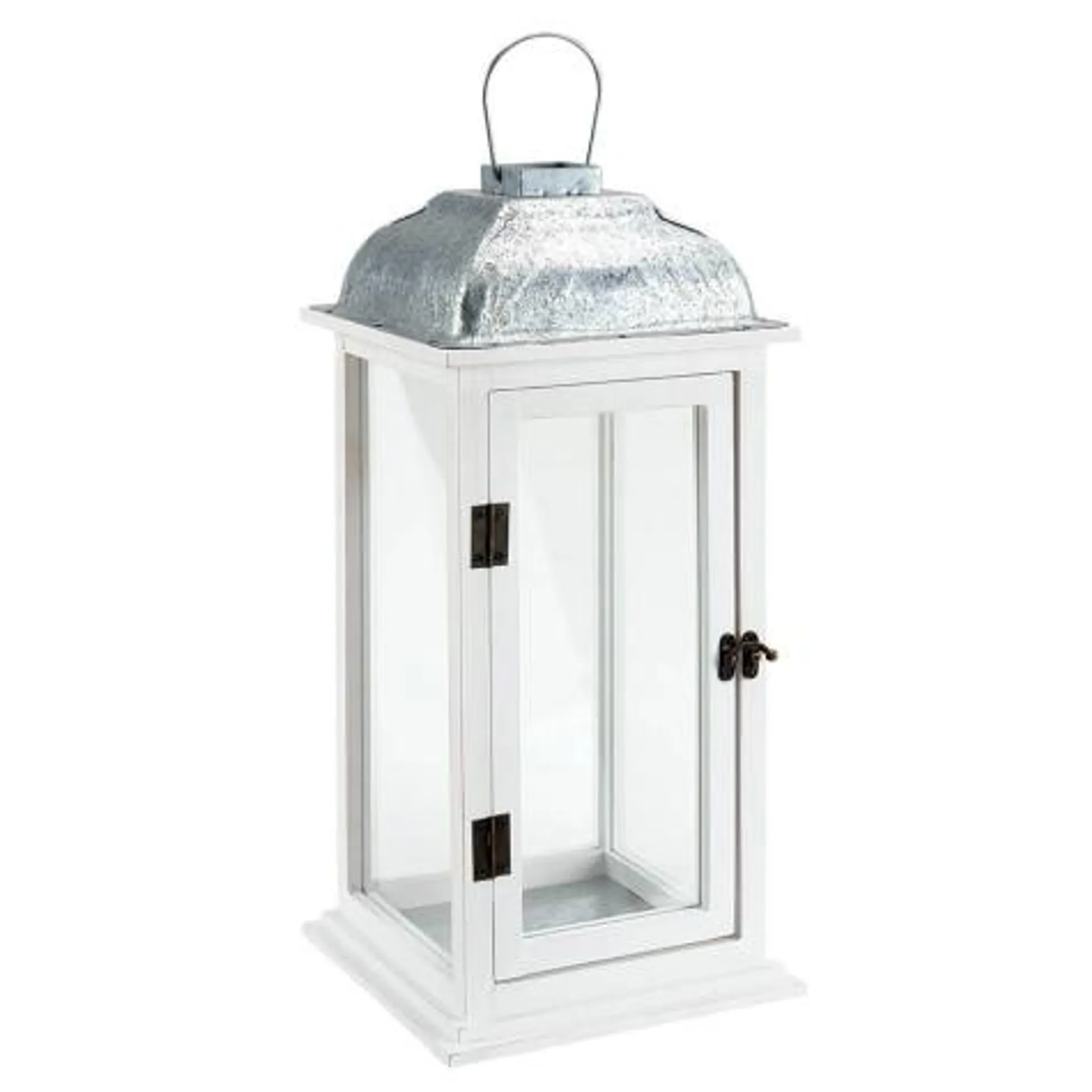 White Wood Lantern, 19"