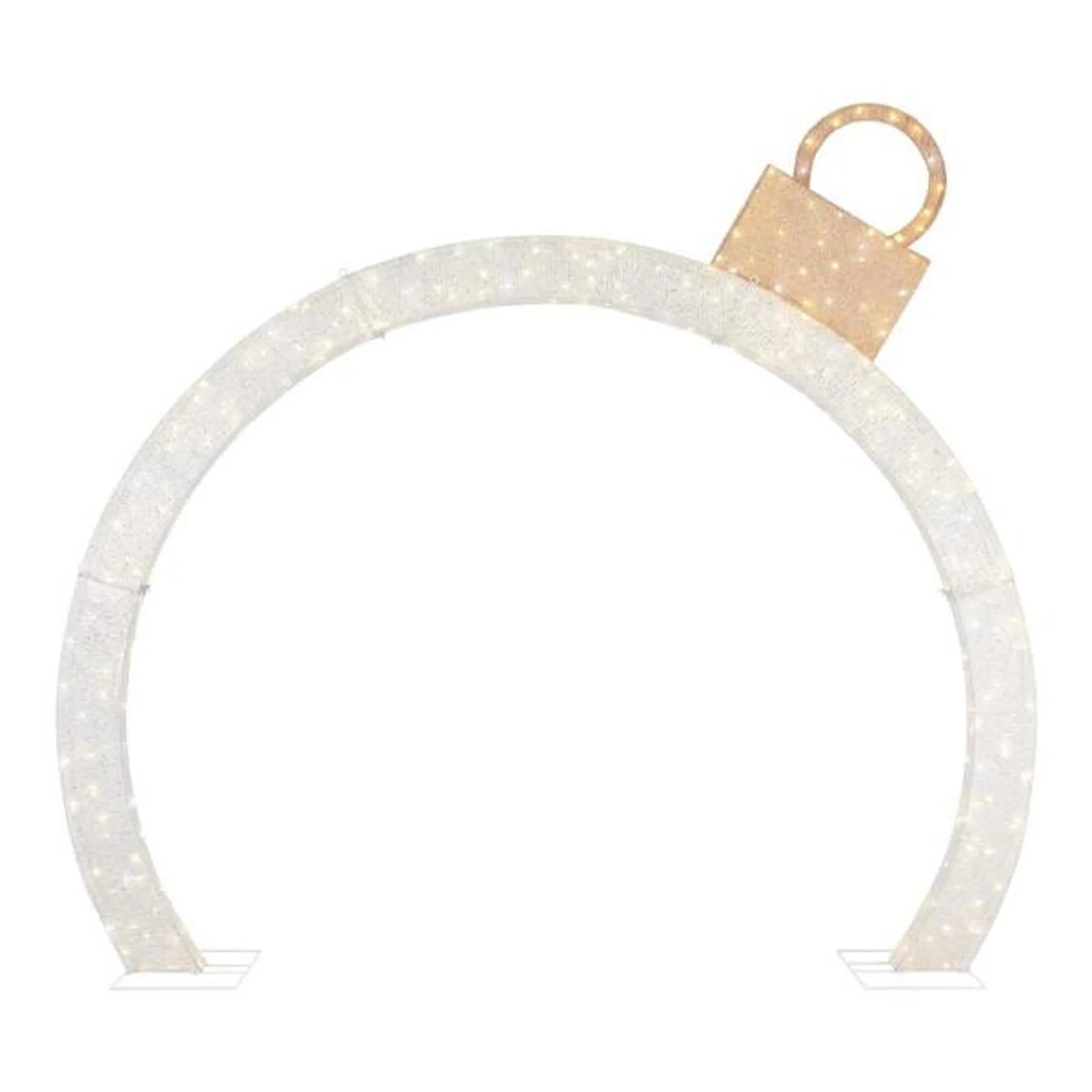 9 ft. Warm White-Cool White Glimmer Ornament Arch Holiday Yard Decoration