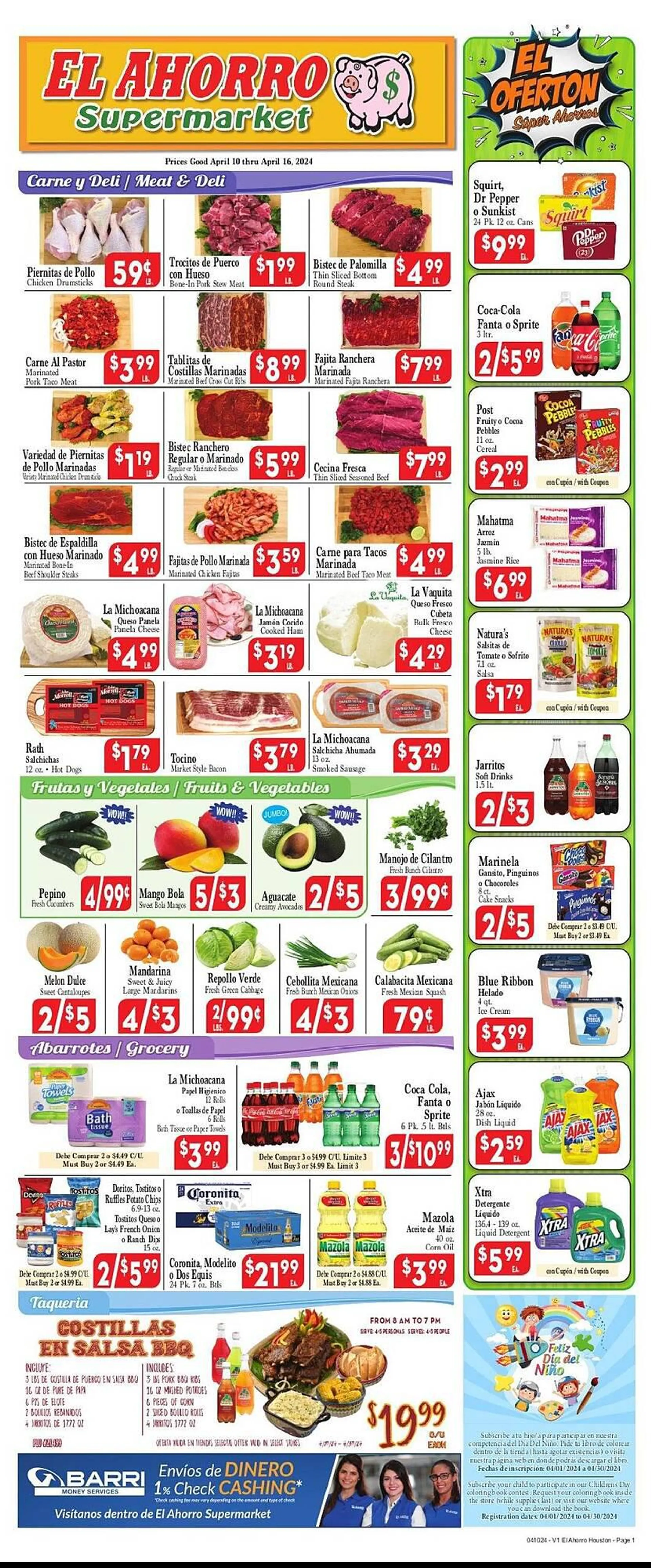 Weekly ad El Ahorro Weekly Ad from April 10 to April 16 2024 - Page 1