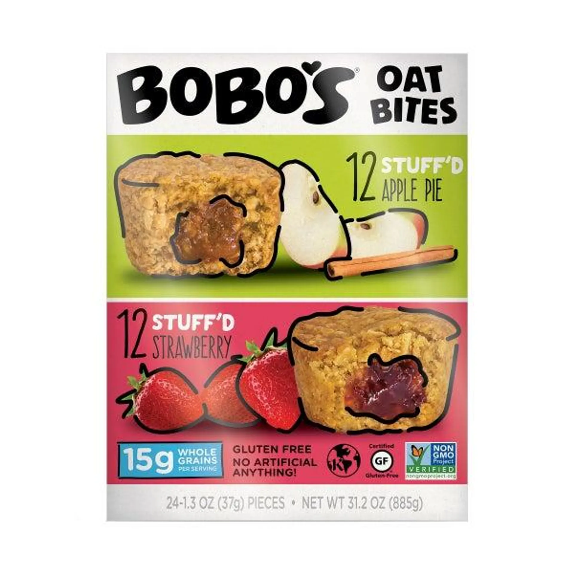 Bobo's Oat Bites, Variety Pack, 1.3 oz, 24-count