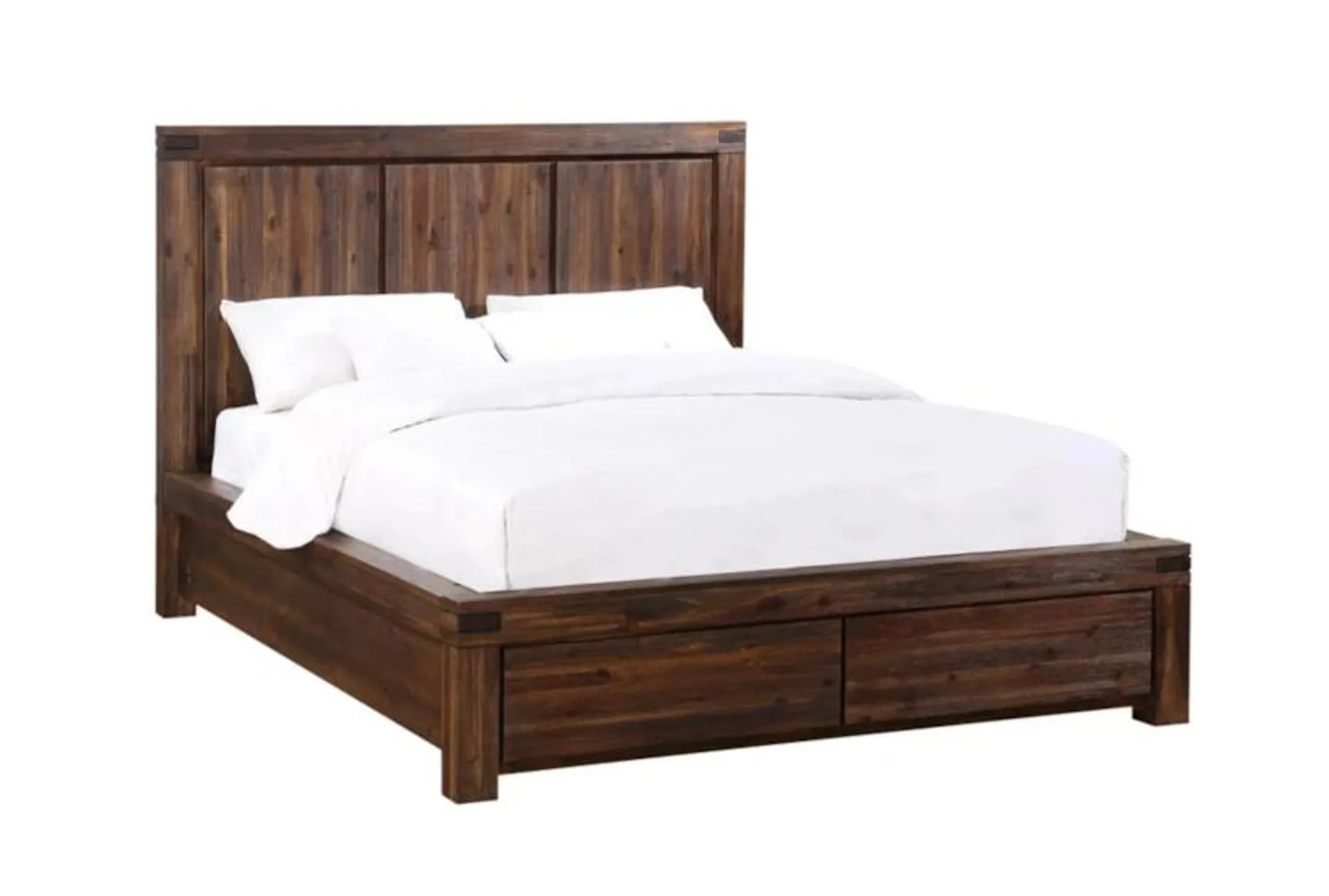 Autumn Brown Queen Wood Platform Storage Bed