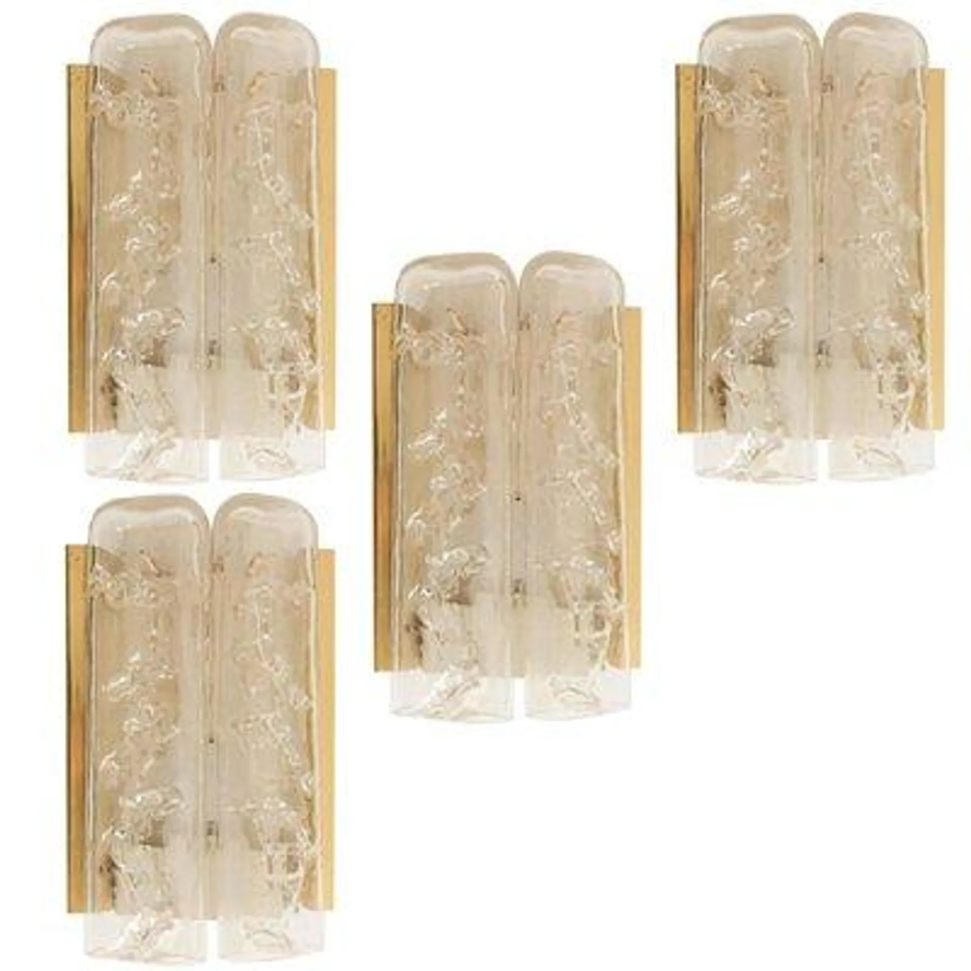 Glass and Brass Wall Sconce by Doria, 1960