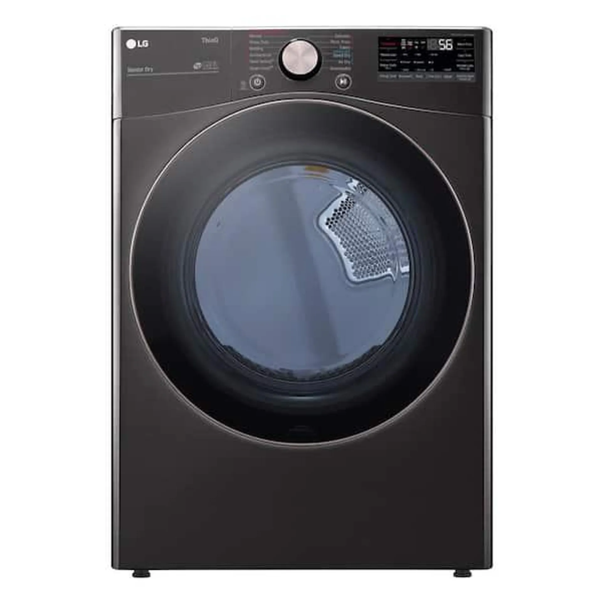 7.4 Cu. Ft. Vented SMART Stackable Electric Dryer in Black Steel with TurboSteam and Sensor Dry Technology