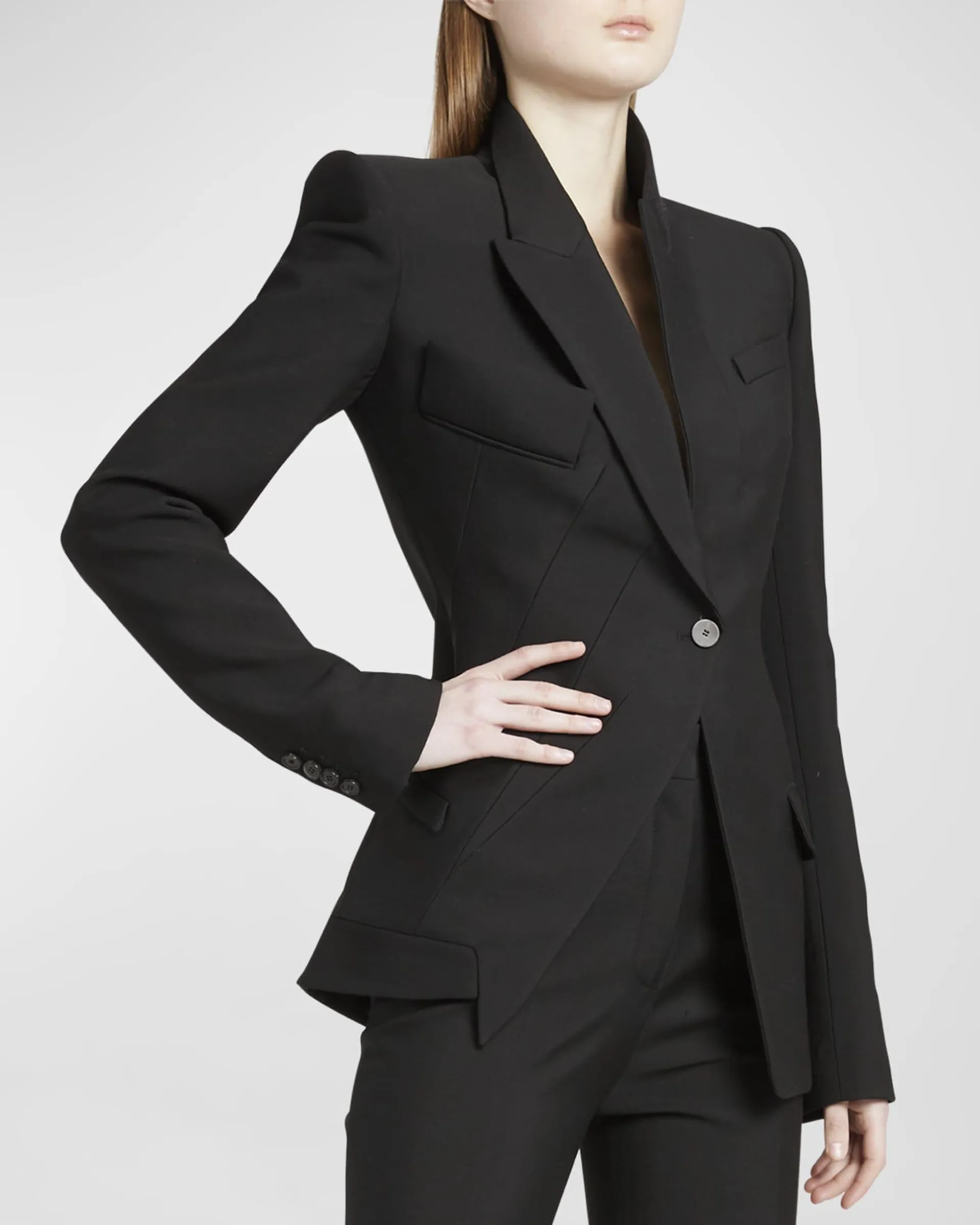 Wool Upside-Down Blazer Jacket