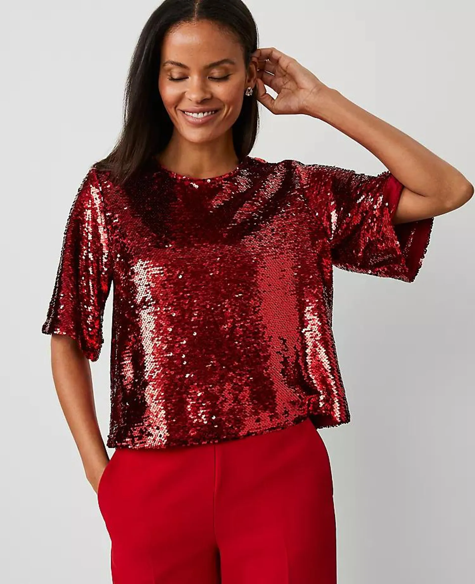 Sequin Short Sleeve Tee