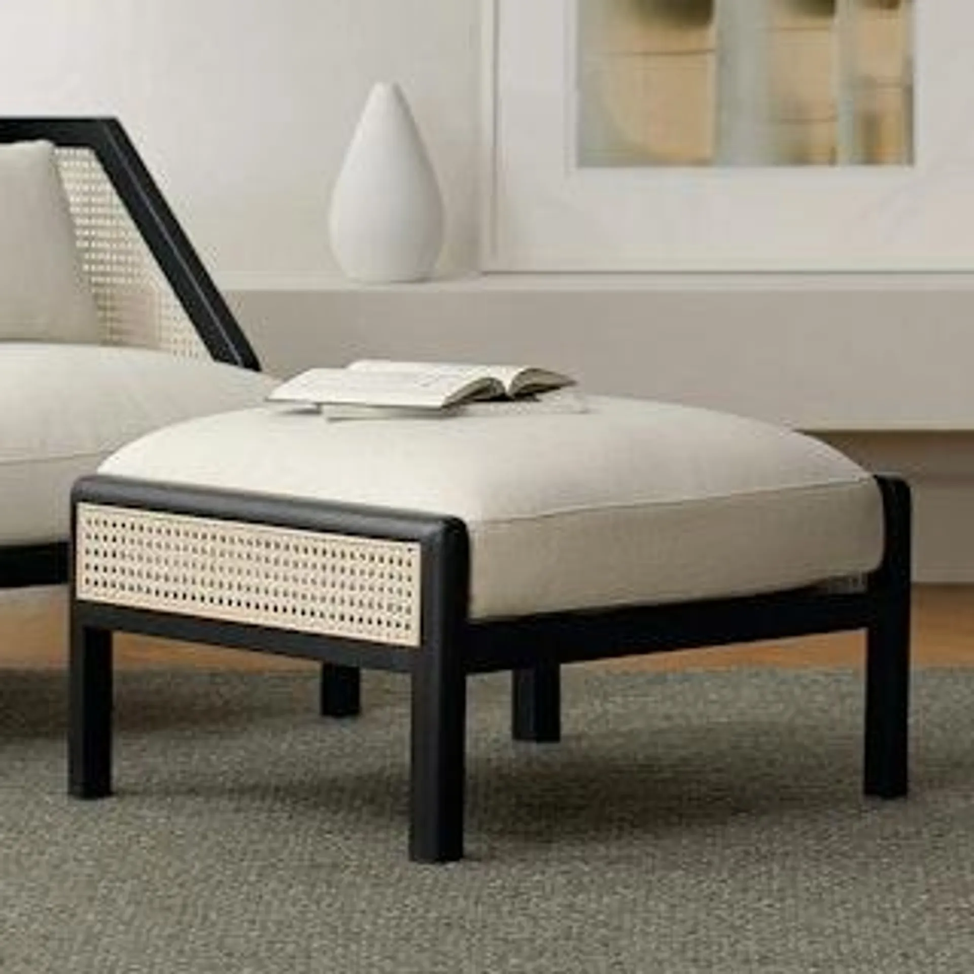 Candra Black Ottoman