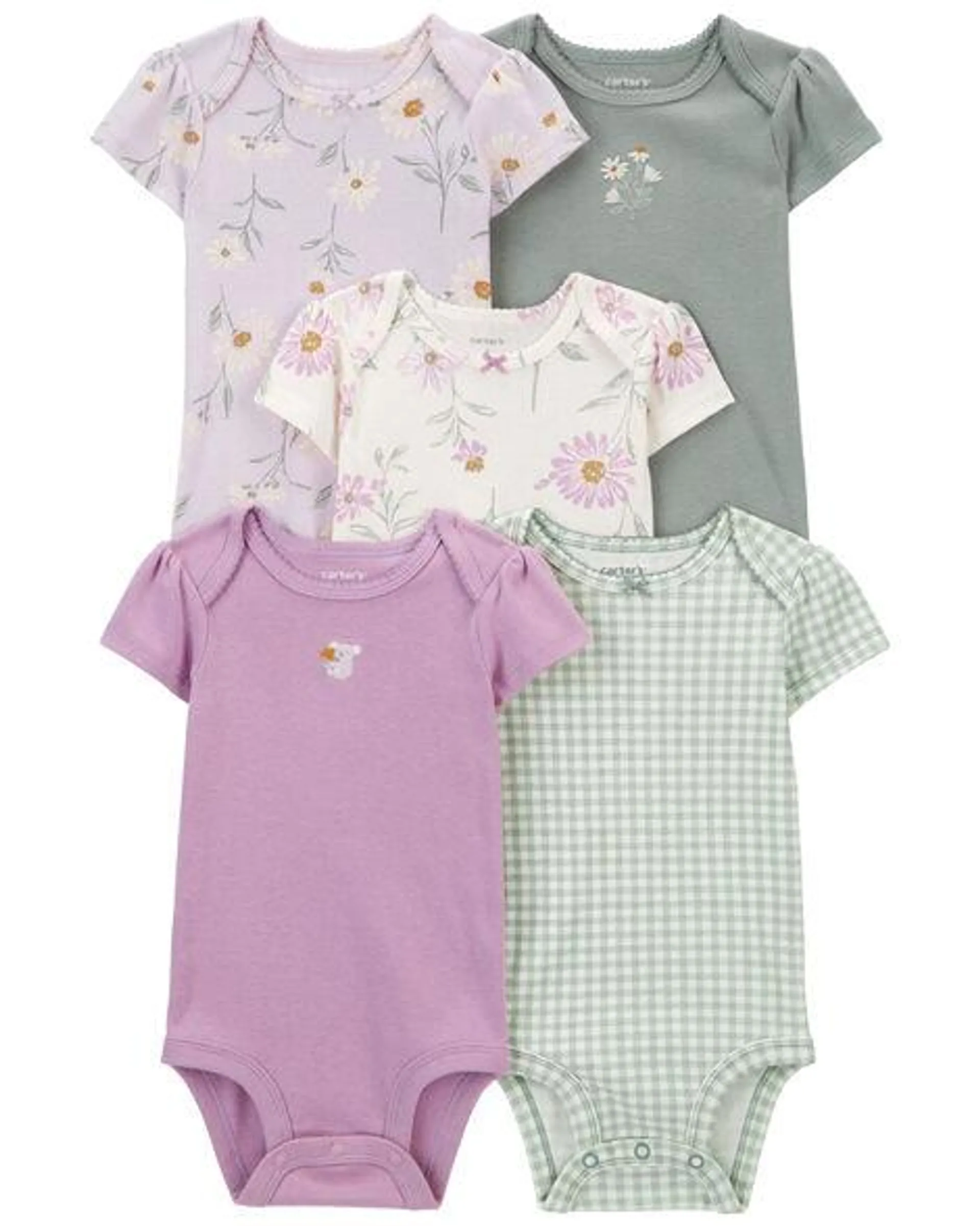 Baby 5-Pack Floral Short-Sleeve Bodysuits