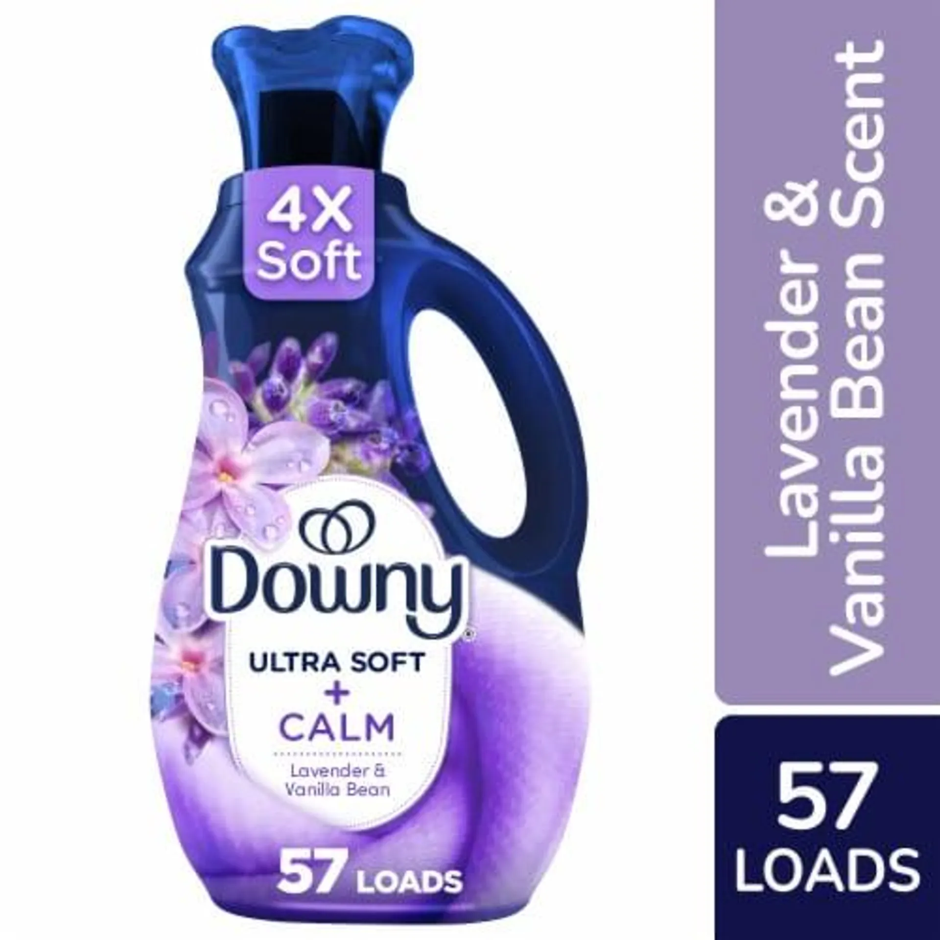 Downy Ultra Soft Fabric Softener Liquid, Calm, Lavender and Vanilla Bean, 38 fl oz, 57 Loads