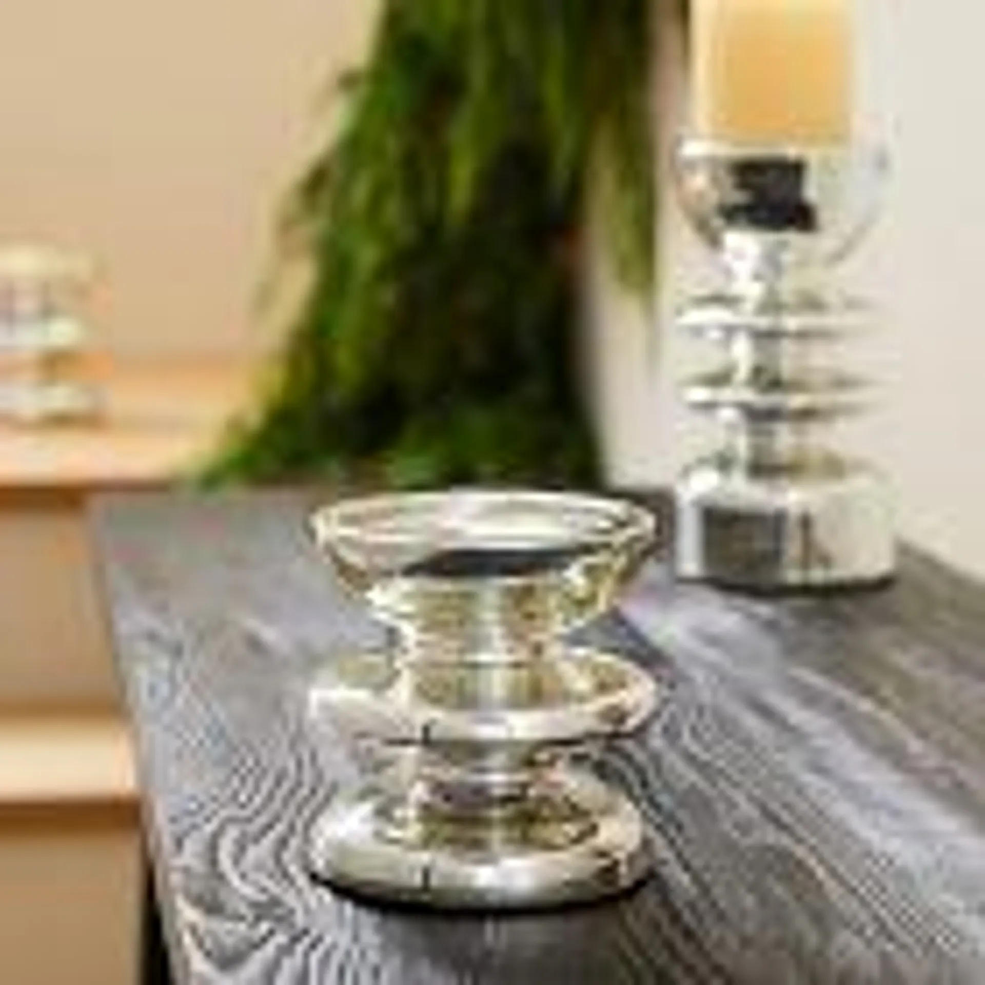 Modern Mercury Glass Candleholders