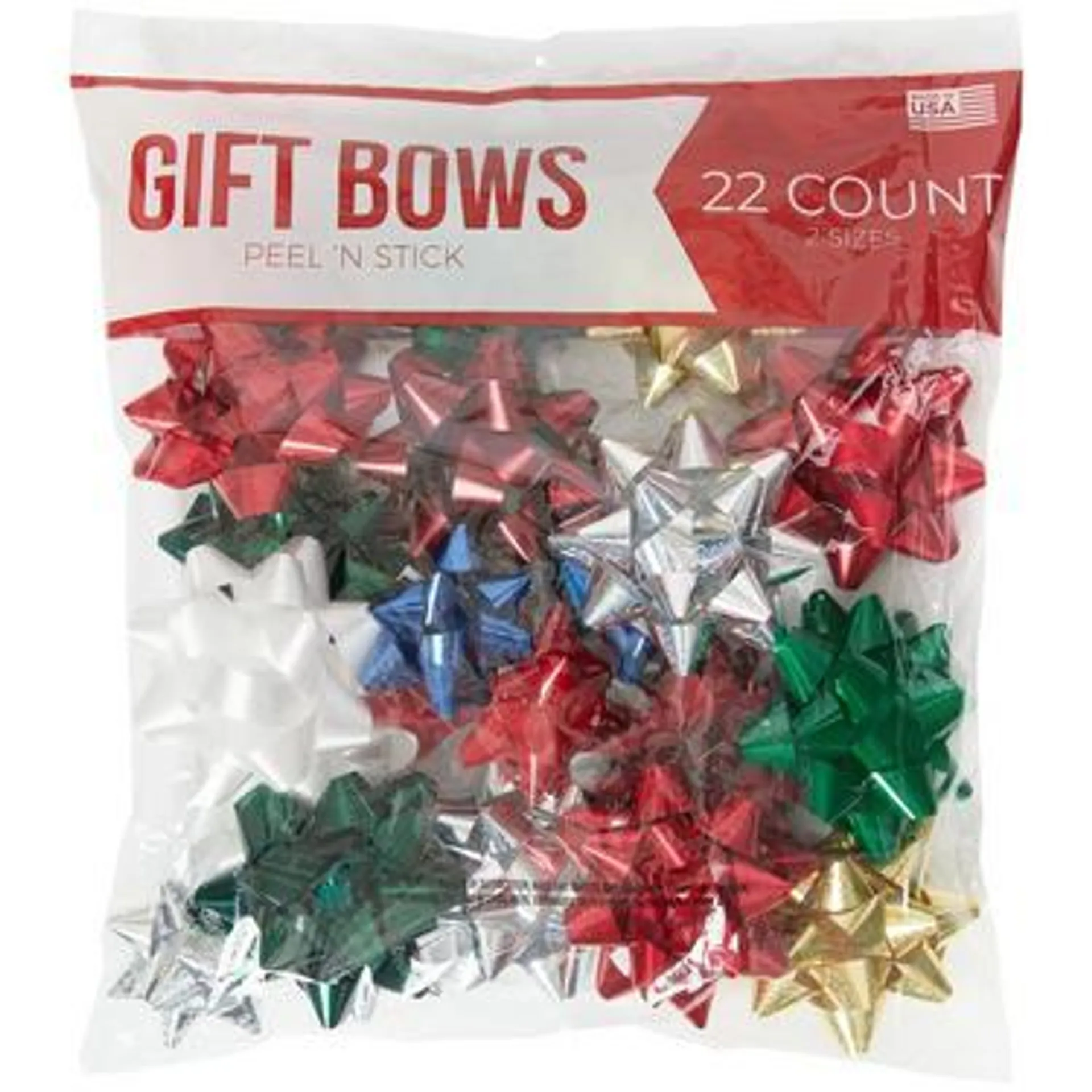 Traditional Peel 'N Stick Gift Bows, 22ct