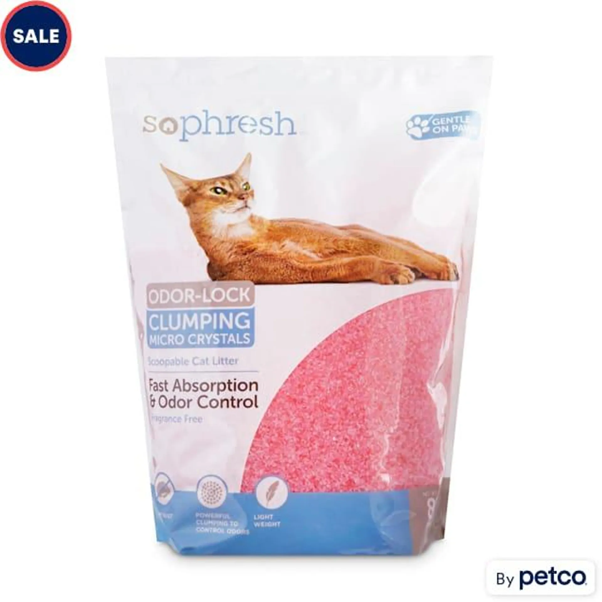 So Phresh Scoopable Odor-Lock Clumping Micro Crystal Cat Litter in Pink Silica, 8 lbs.