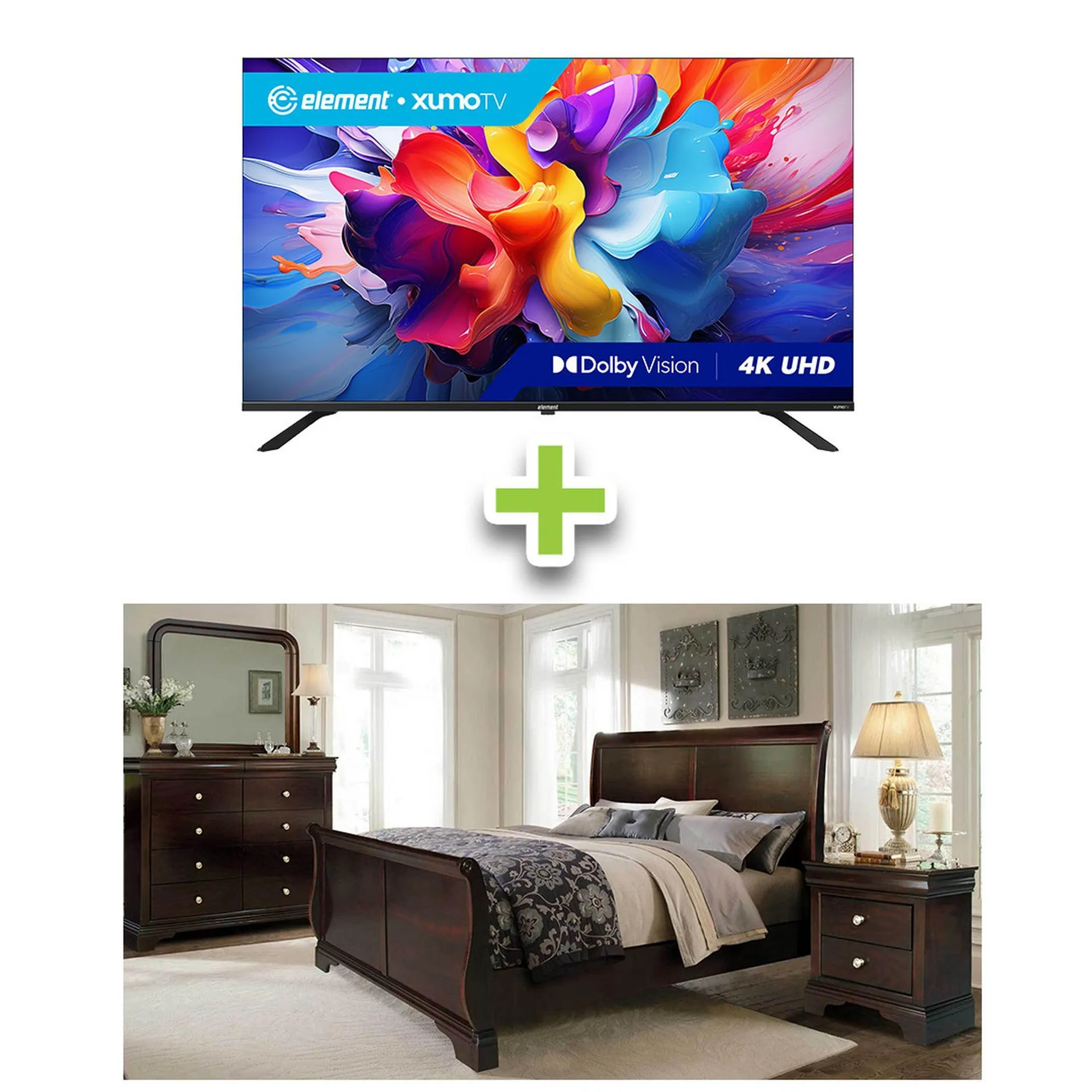 Dominique 6 - Piece Queen Bedroom Set with 50" TV