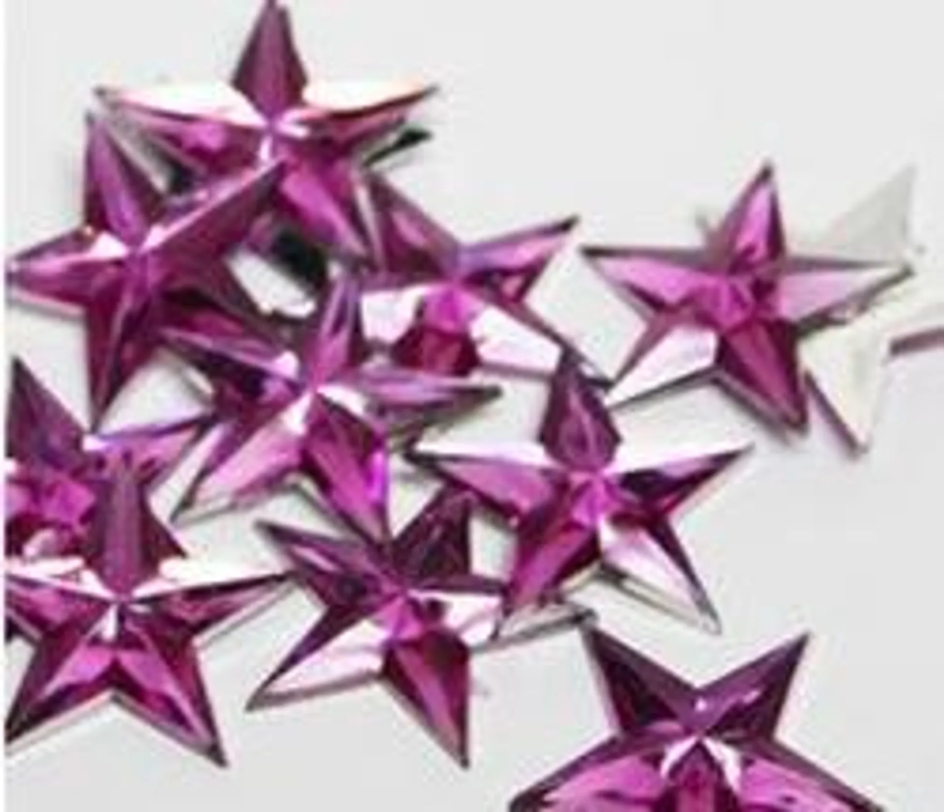 Fuchsia Flat Back Star Rhinestones (Approx. 12 pieces)