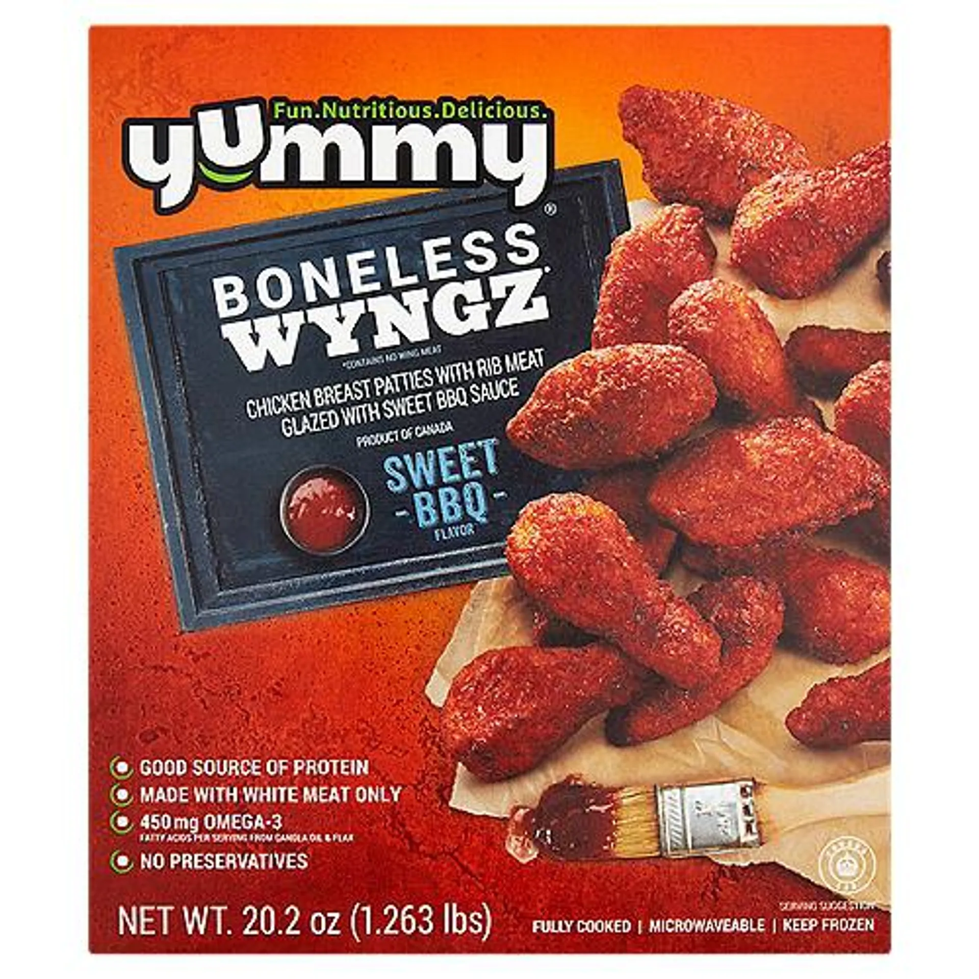 Yummy Sweet BBQ Flavor, Boneless Wyngz, 20.2 Ounce
