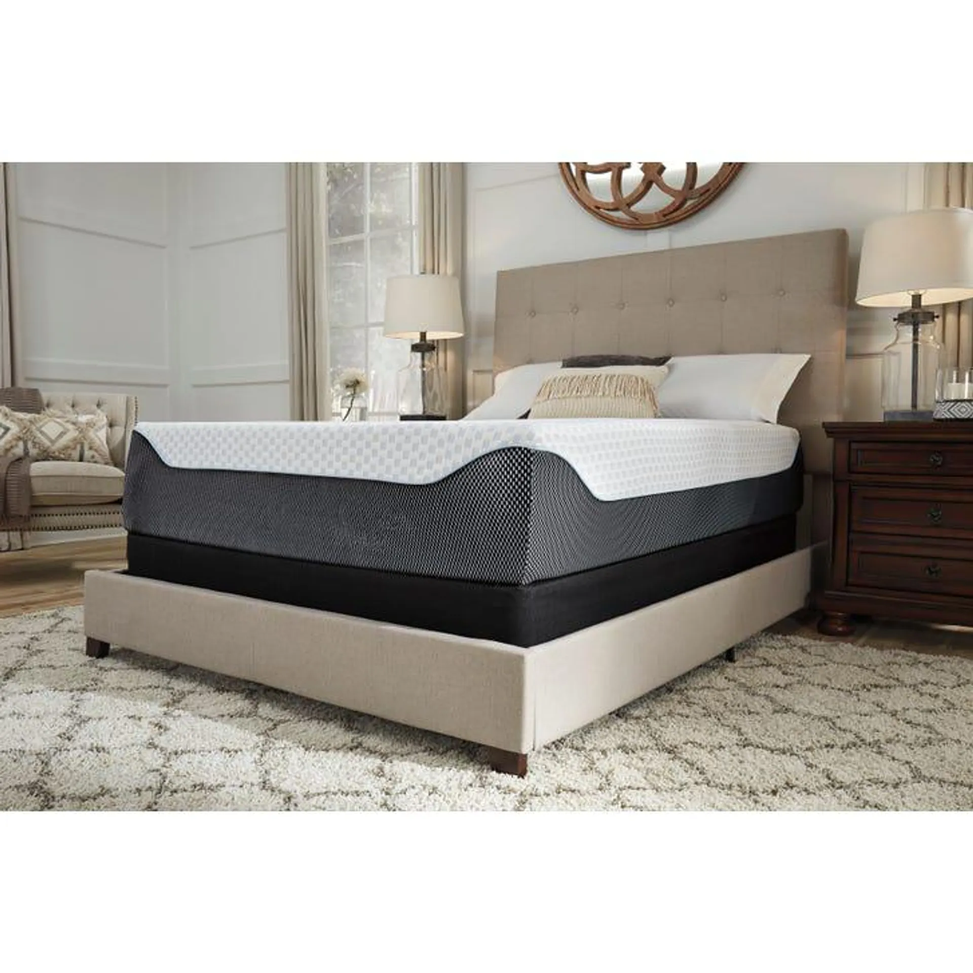 Queen Ashley Chime Elite 14 Inch Memory Foam Cushion Firm Bed in a Box Mattress
